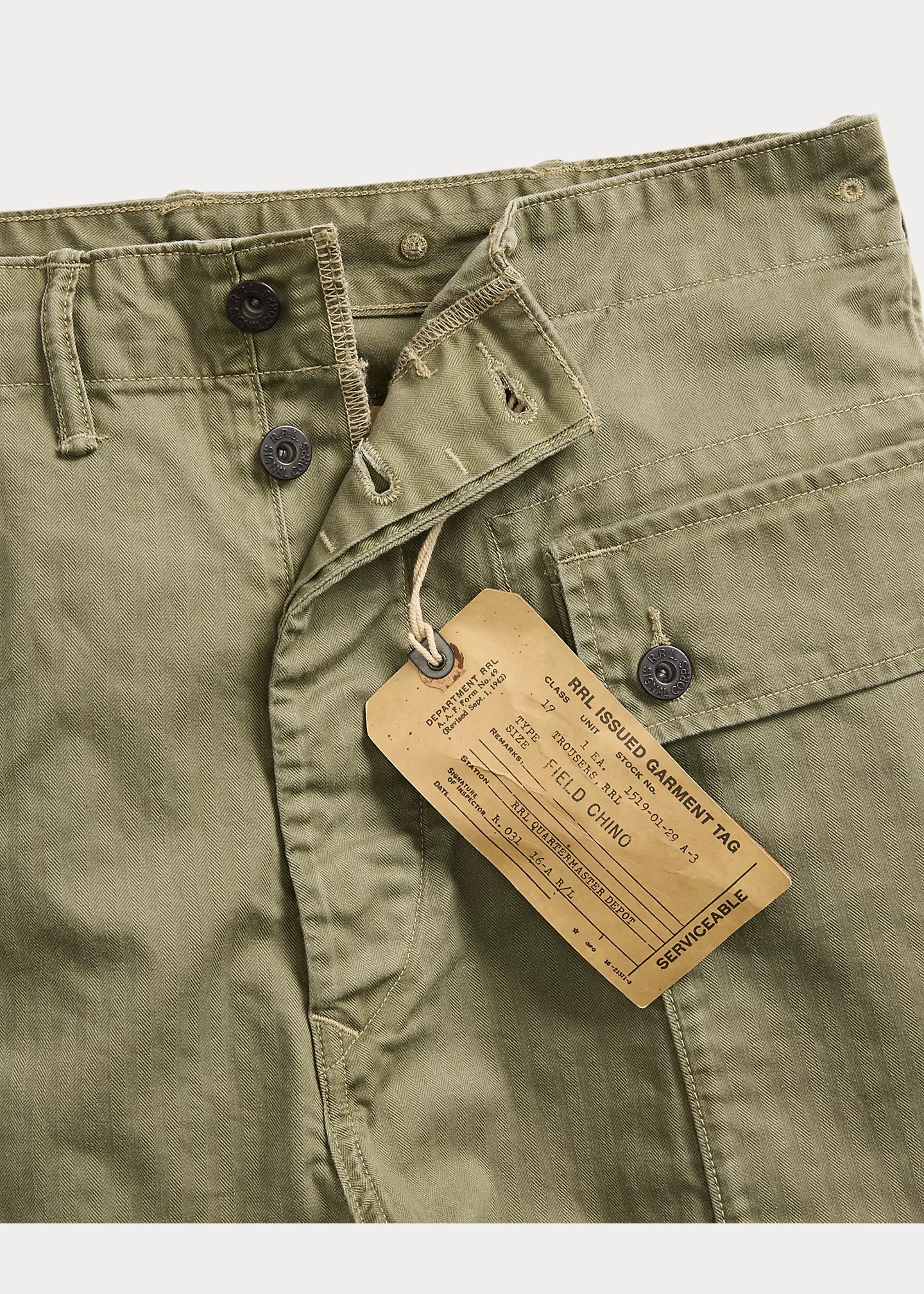 RRL by Ralph Lauren Herringbone Field Cargo Pant | REVERSIBLE