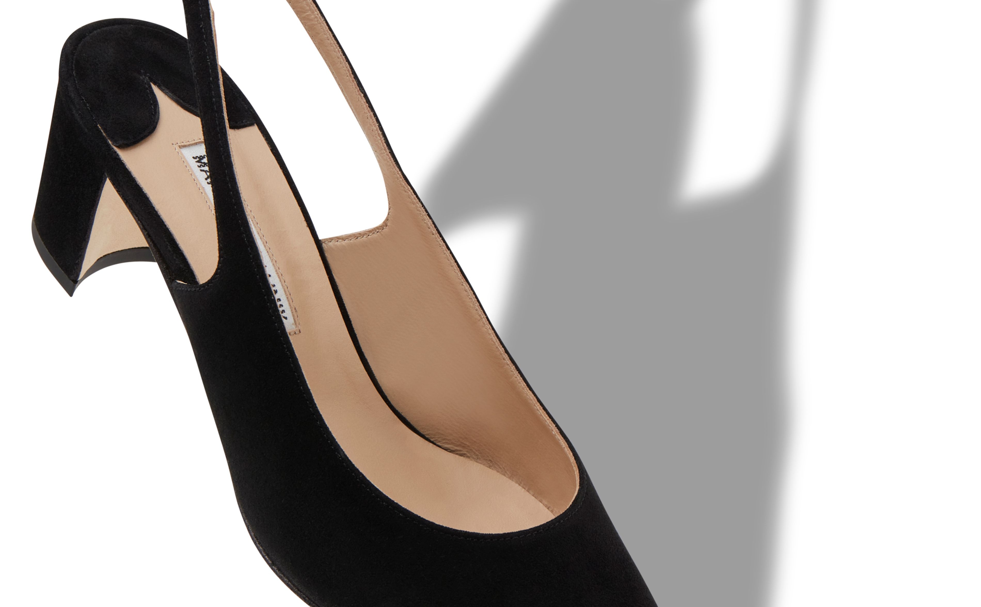 Black Suede Slingback Pumps - 4