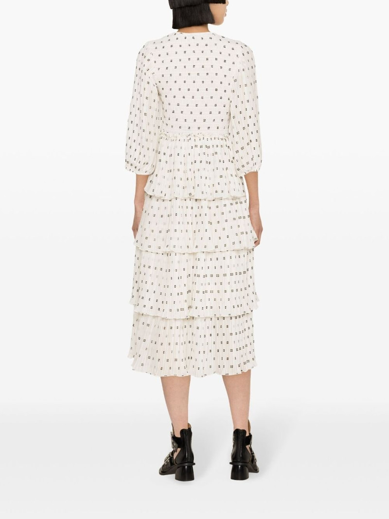 monogram-print pleated midi dress 3