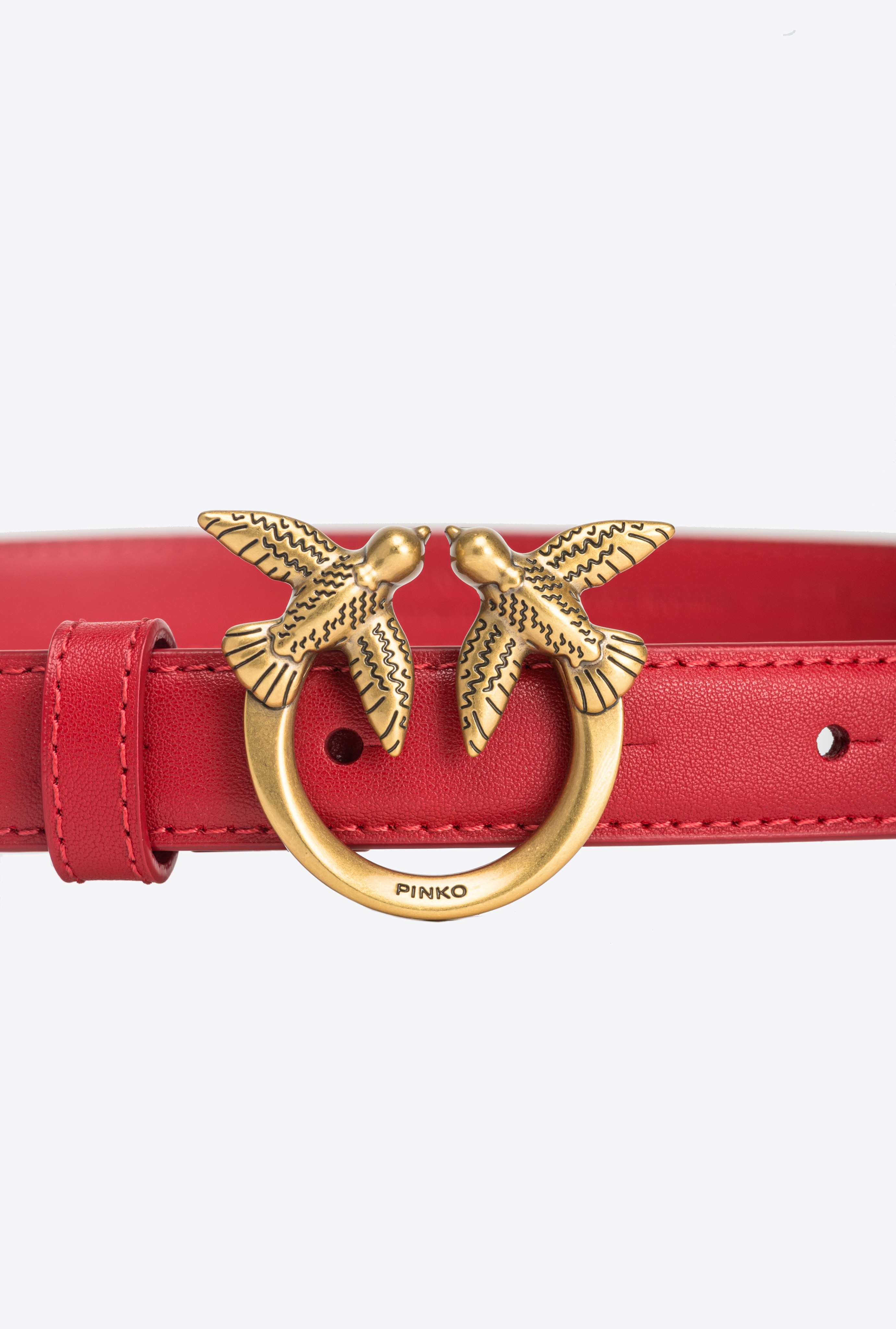 LOVE BIRDS THIN LEATHER BELT 2CM - 2