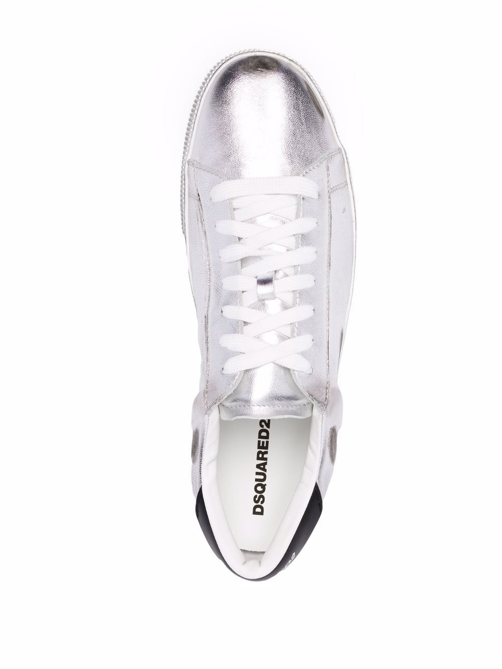 metallic low-top sneakers - 4