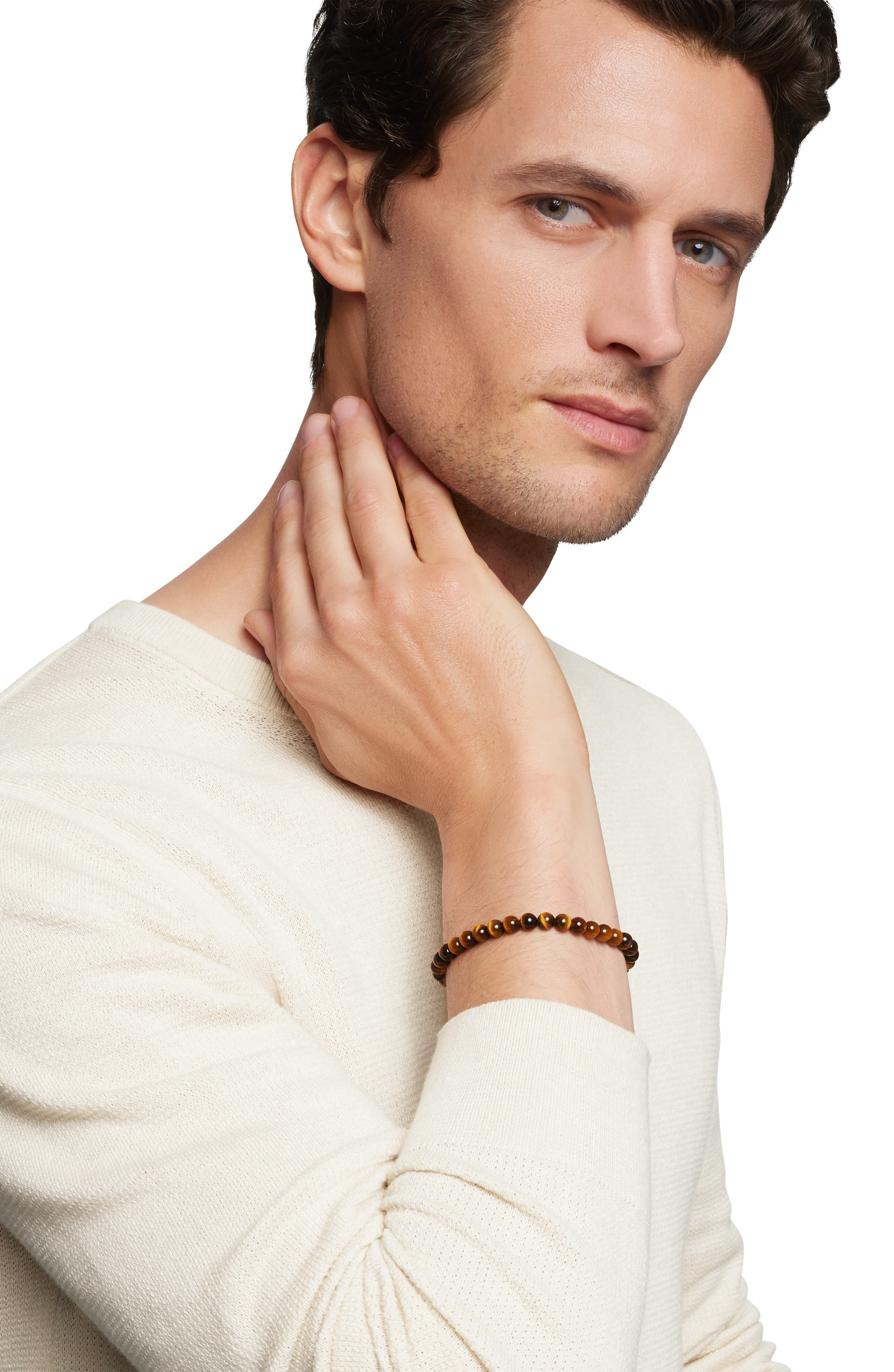 David Yurman Men's Spiritual Beads Bracelet in Sterling Silver with Tiger's Eye, 6mm in Tiger Eye at - 2
