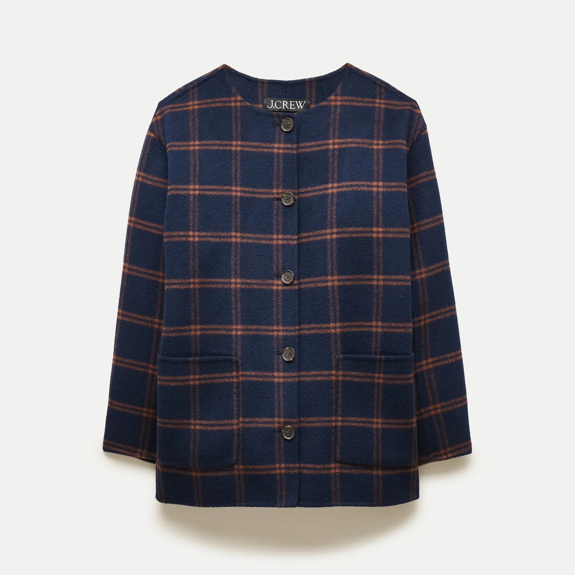 Bianca coat in plaid drapey wool blend - 1
