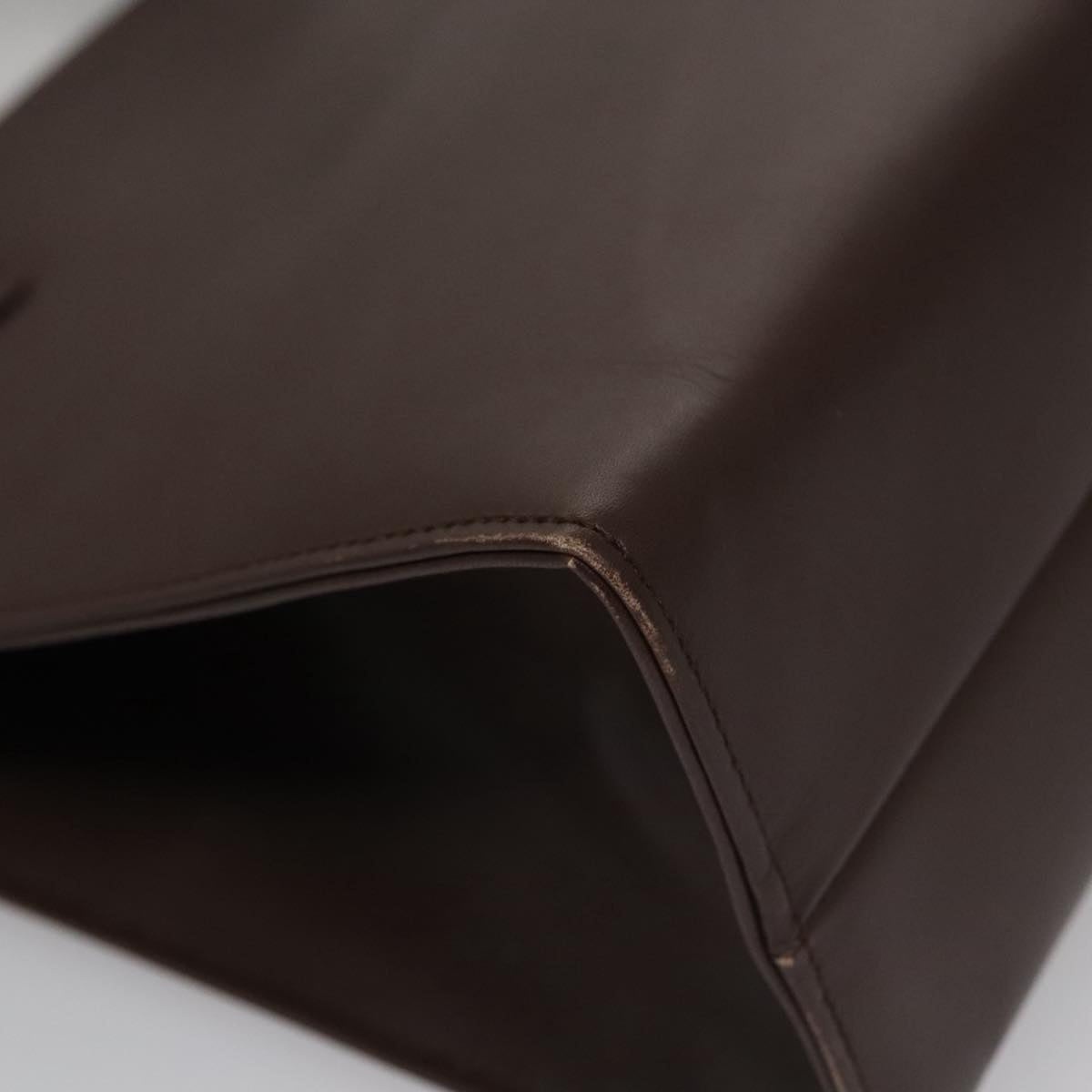 GUCCI Hand Bag Leather Outlet Brown Gold - 11