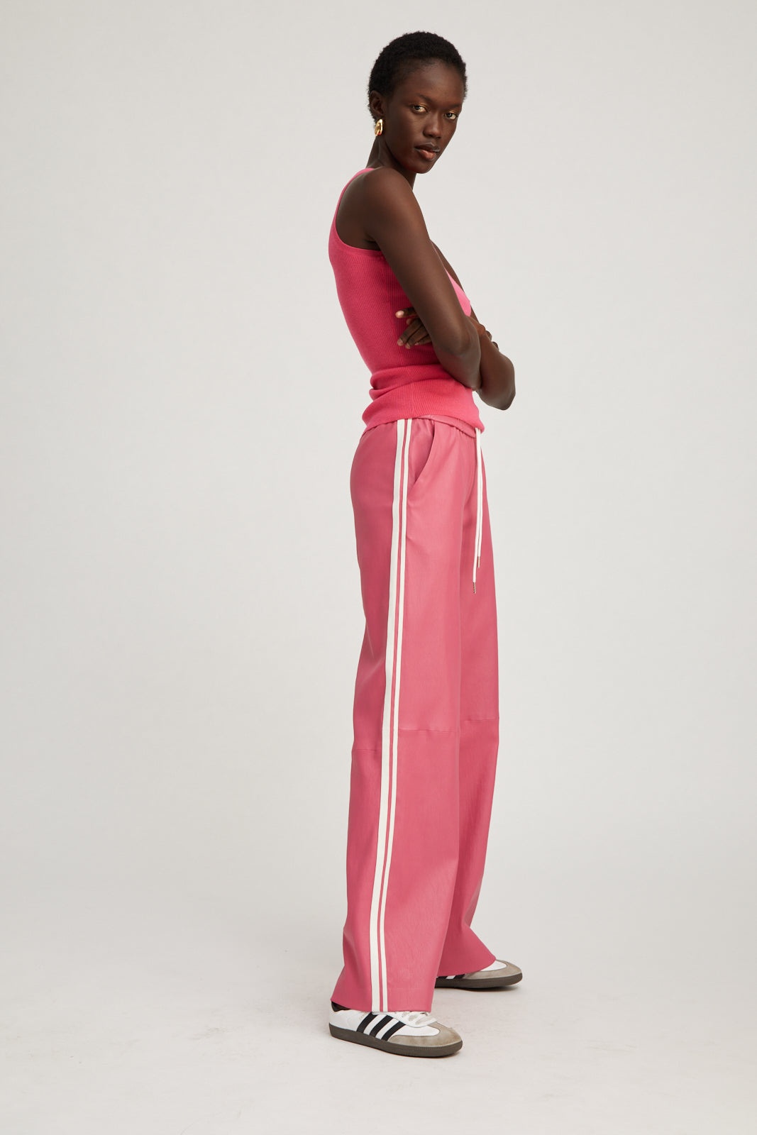 PINK CASHMERE RACER TANK - 2
