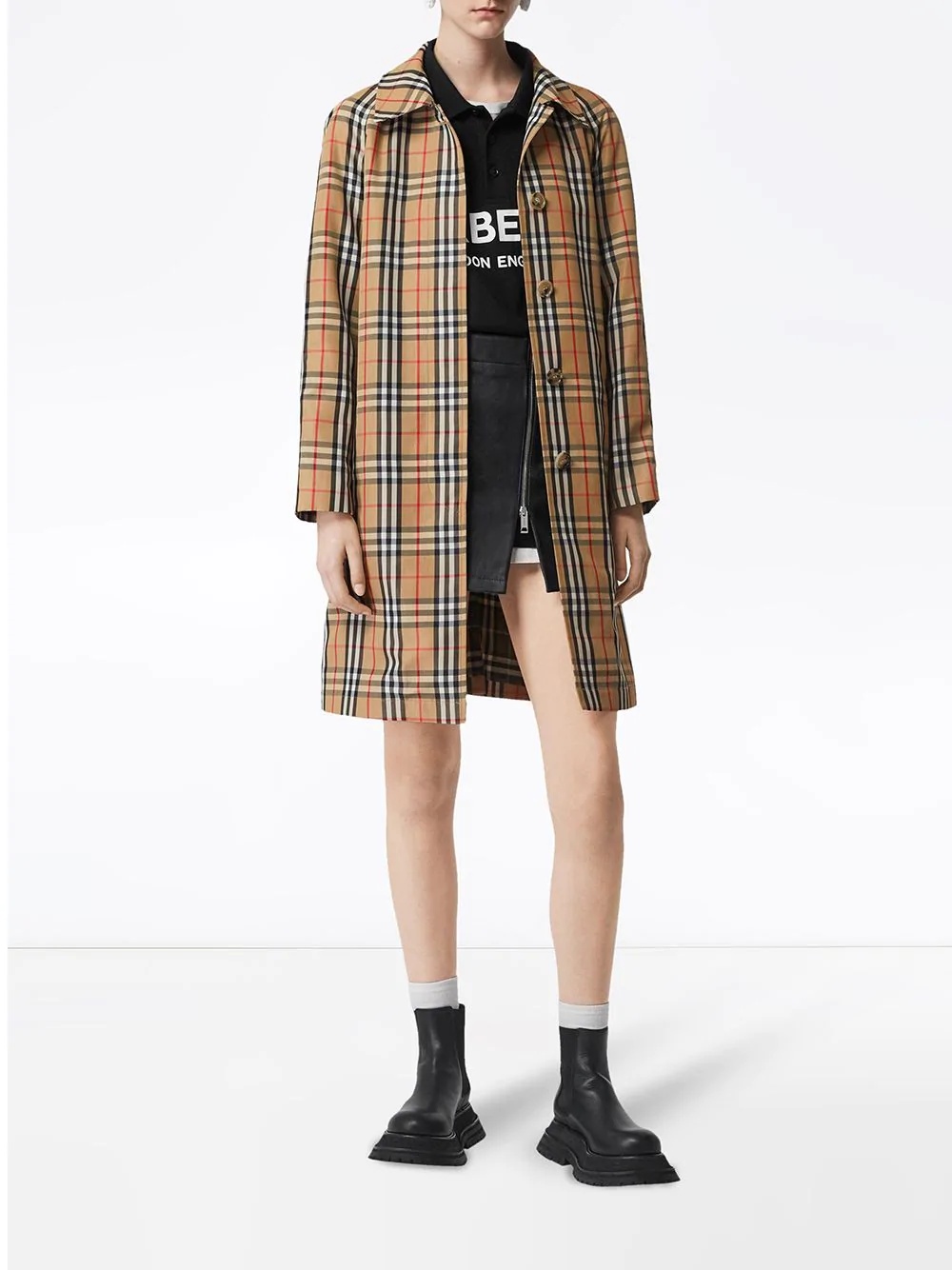 Vintage Check belted trench coat - 2