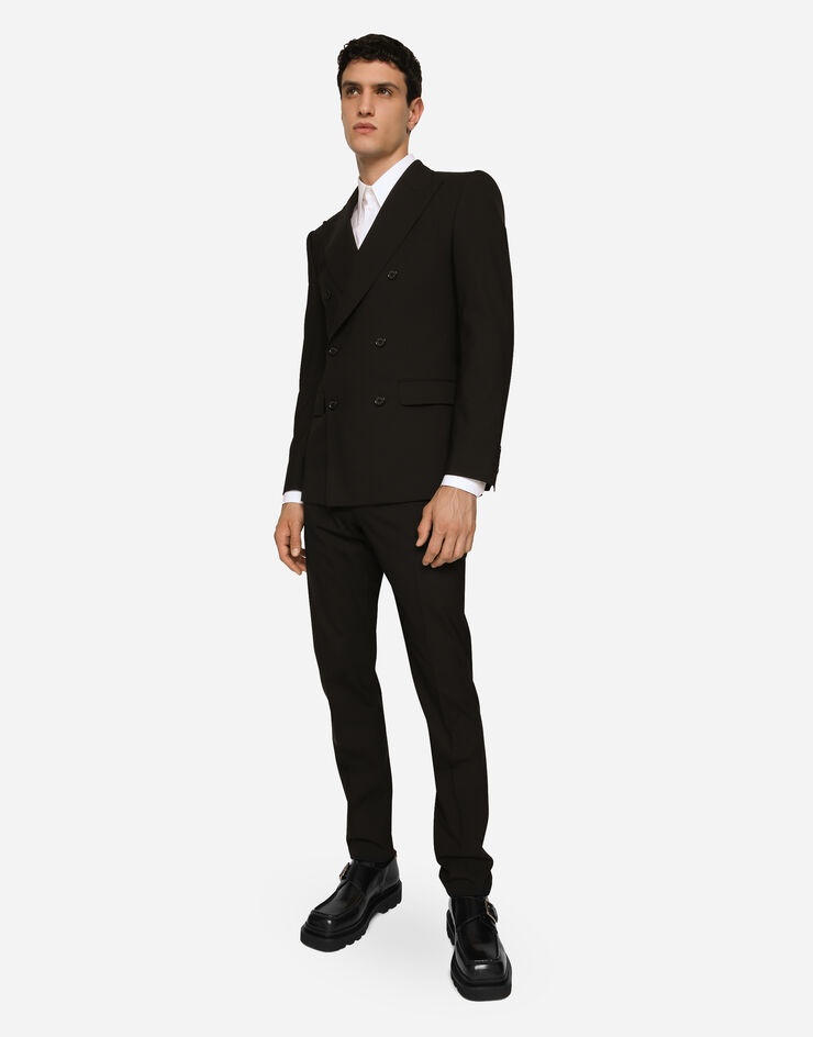 Double-breasted stretch wool Sicilia-fit suit - 8