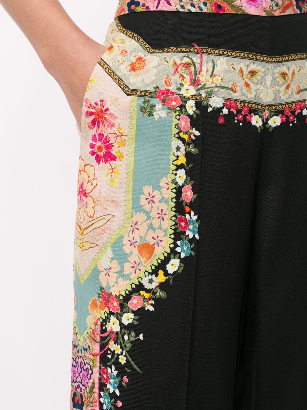 floral print wide trousers - 5