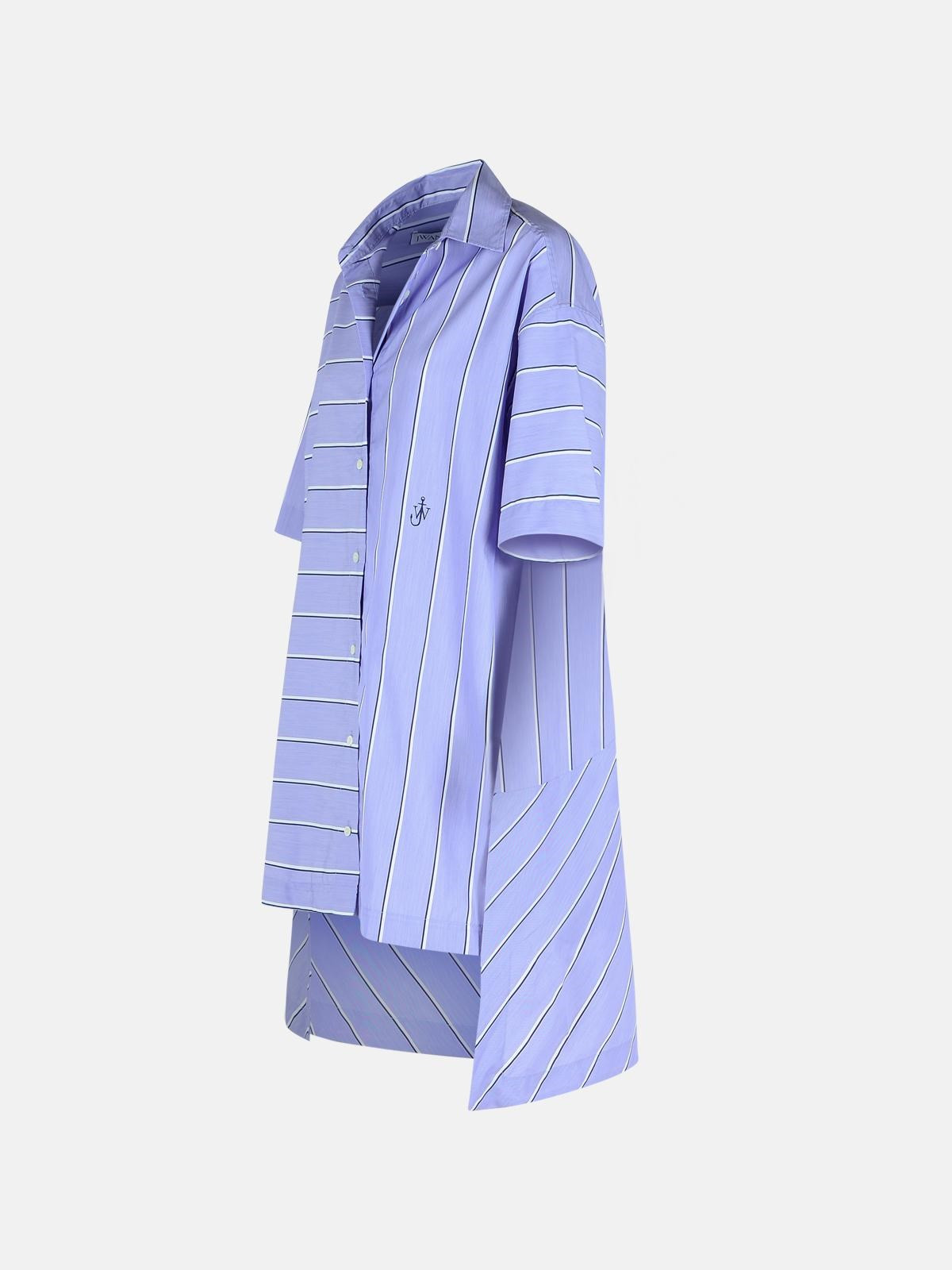 LIGHT BLUE COTTON BLEND DRESS - 2