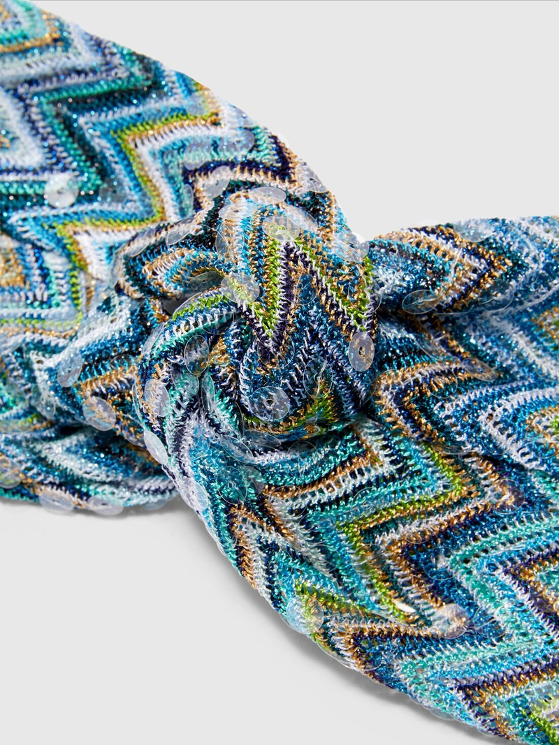 Missoni Zig zag lamé viscose headband with sequins outlook