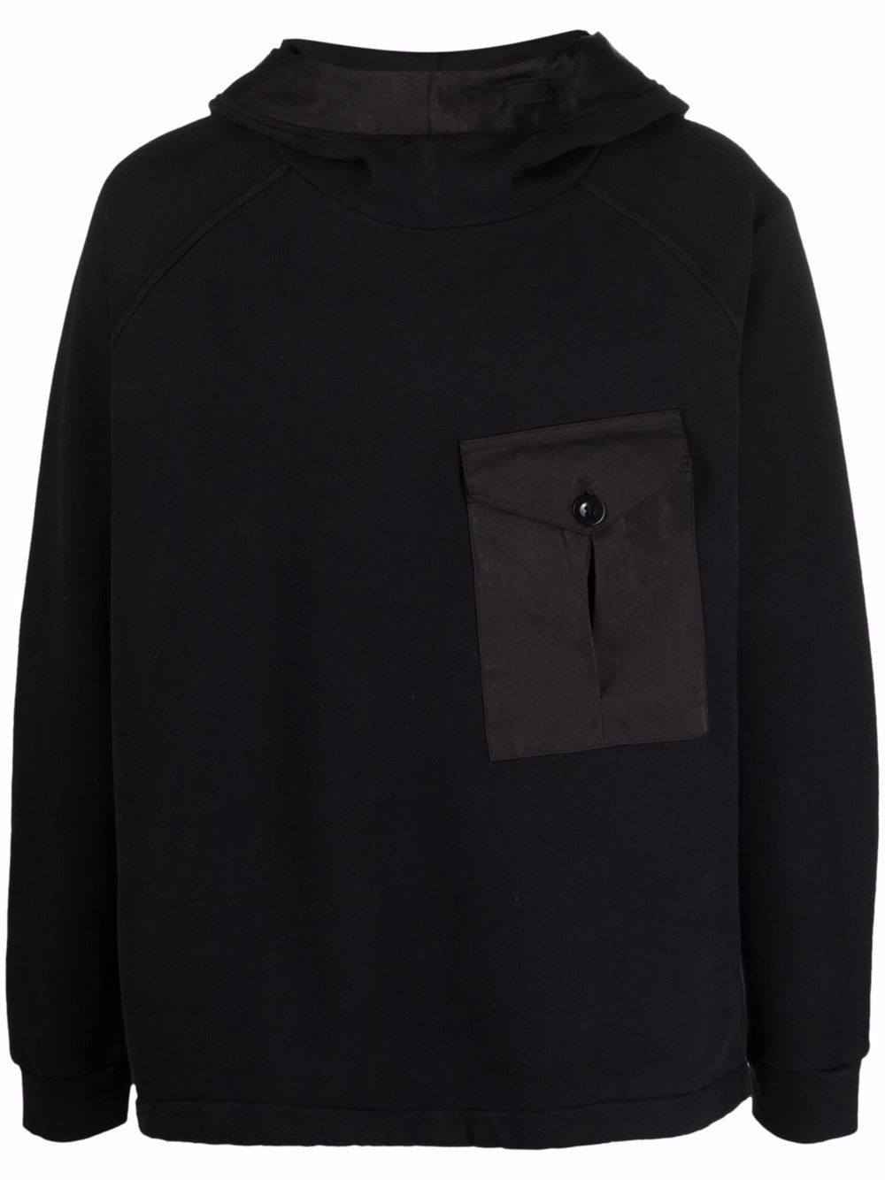 pocket-detail long-sleeve hoodie - 1