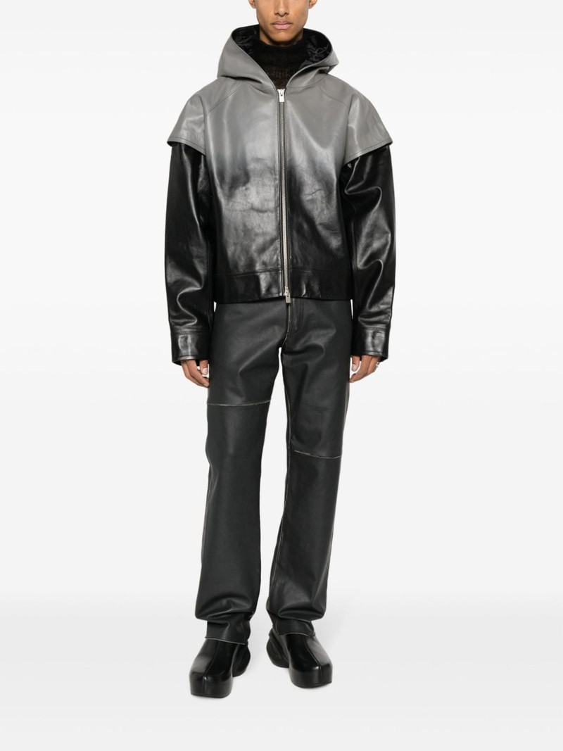 HELIOT EMIL™ gradient-effect hooded lather jacket outlook