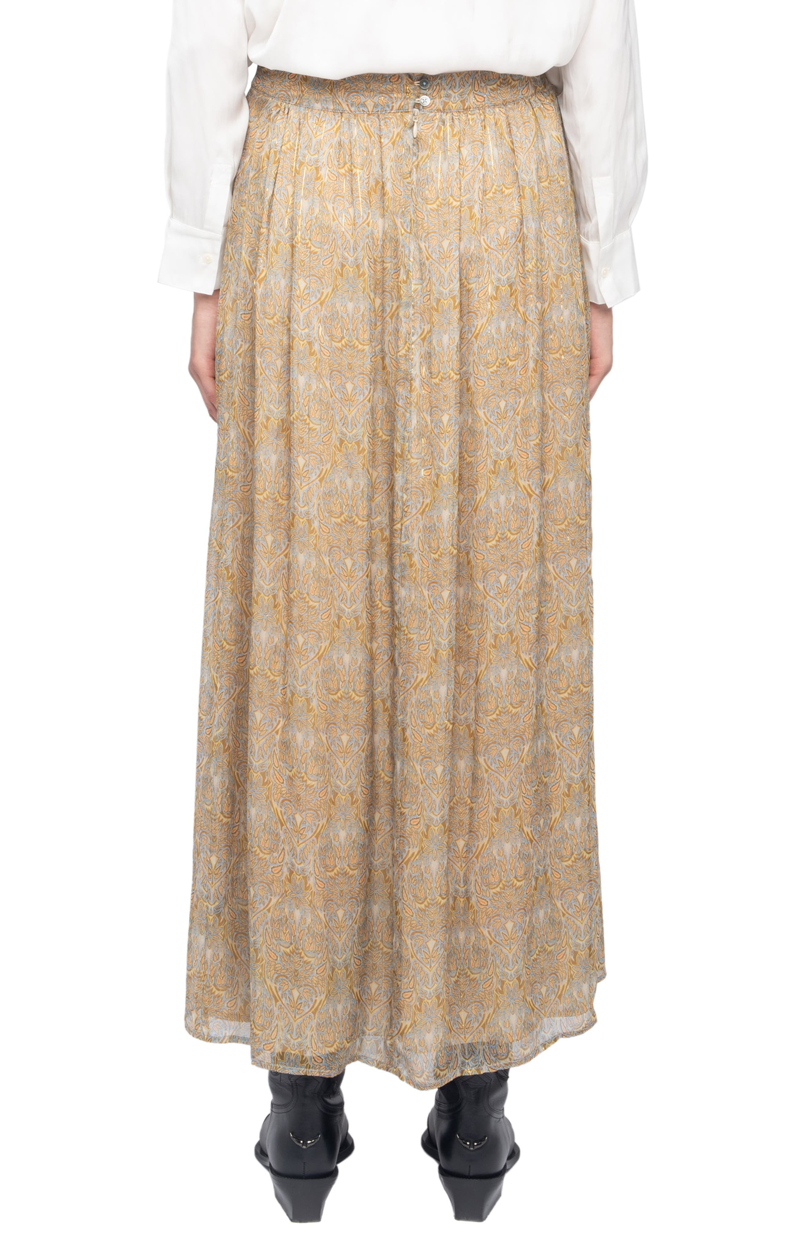 Zadig & Voltaire Jady Paisley Print Maxi Skirt in Cloud at Nordstrom - 2