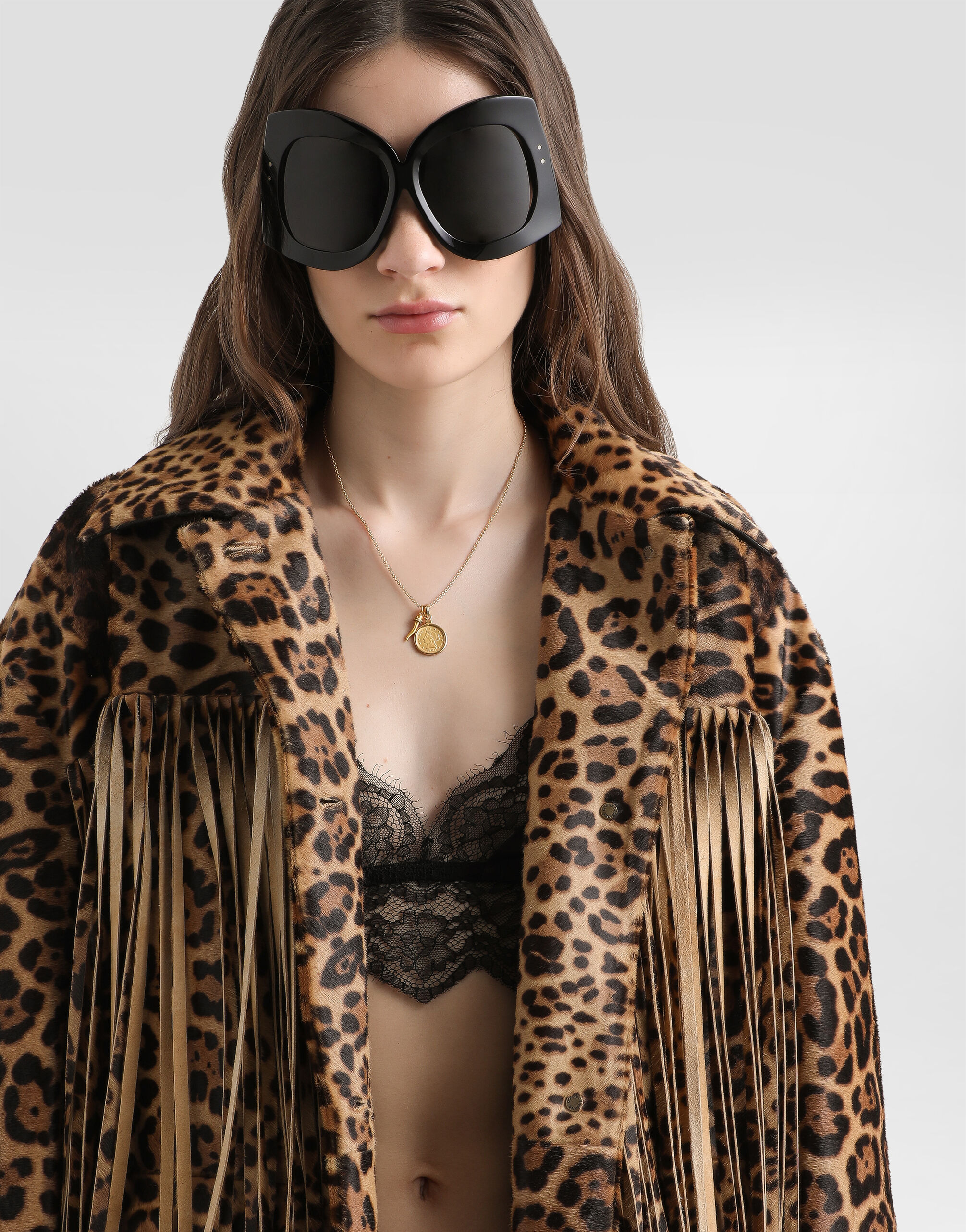 Leopard-print fringed jacket - 6