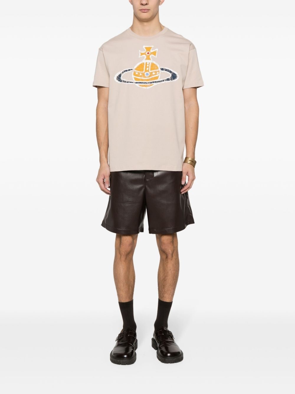 Orb-logo-print cotton T-shirt - 3