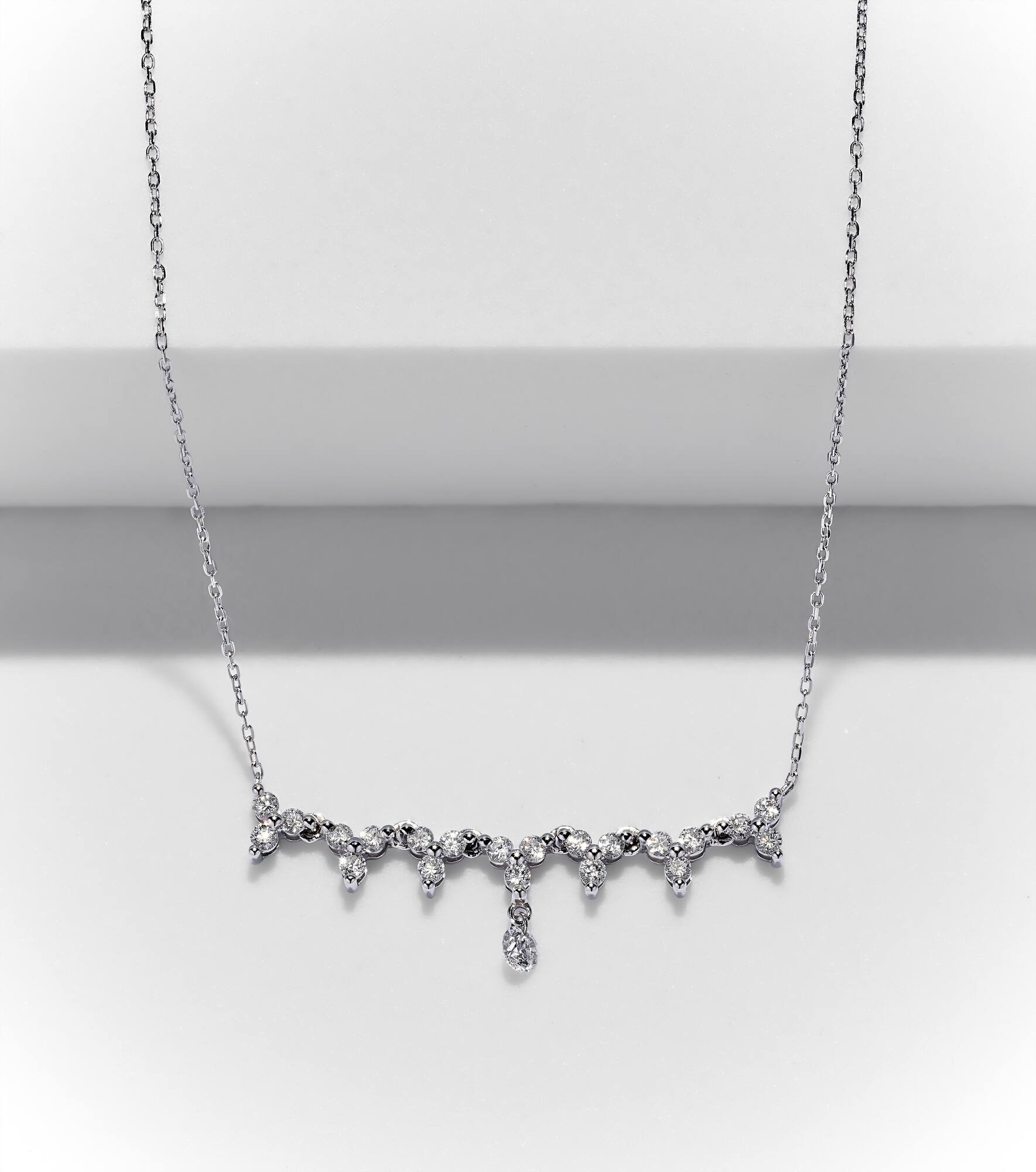 18kt white gold necklace with diamond - 5