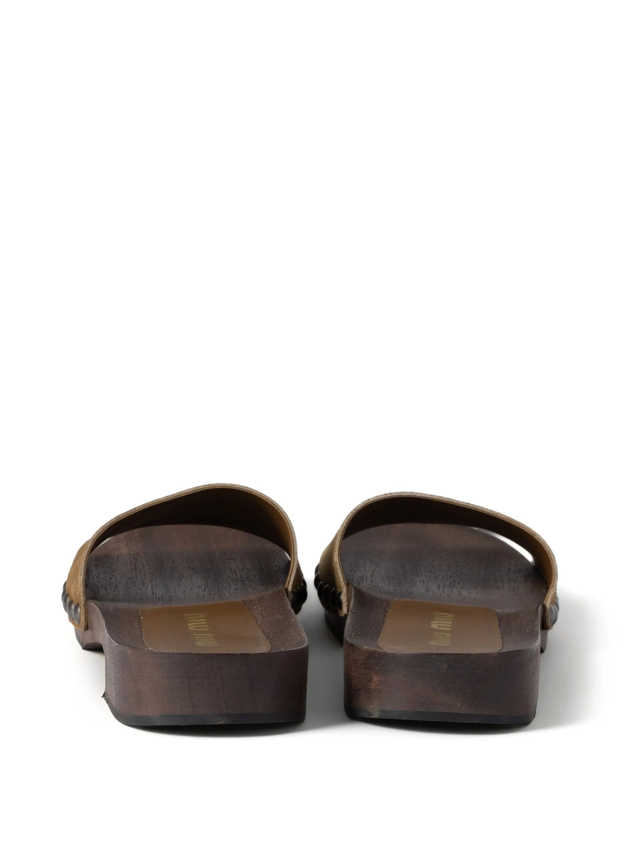 faded-suede clogs - 3