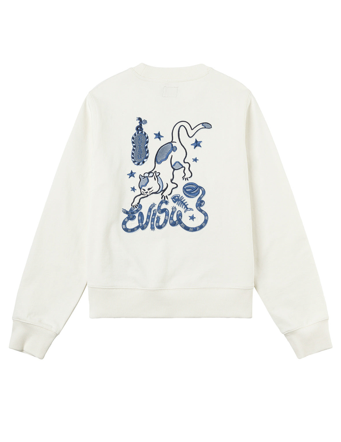 Cat and Logo Embroidery Regular Fit Sweatshirt - 13
