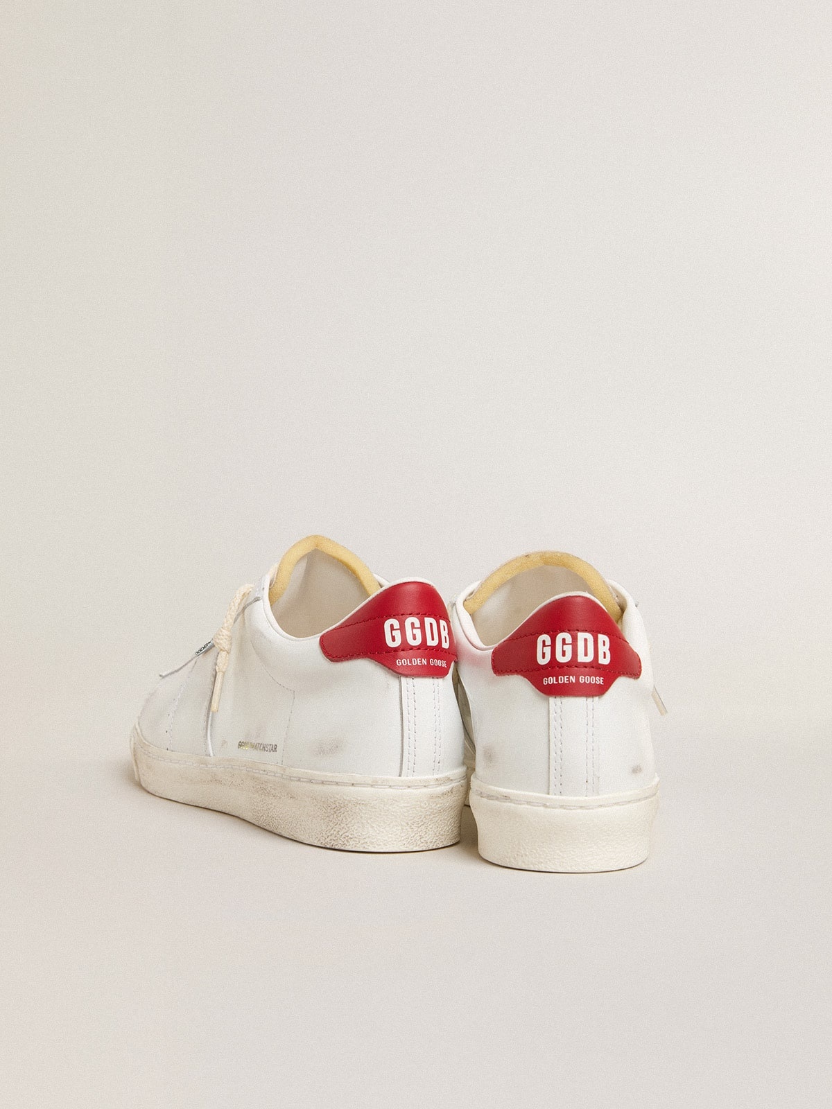 Matchstar in glossy white leather with glossy red leather heel tab - 4
