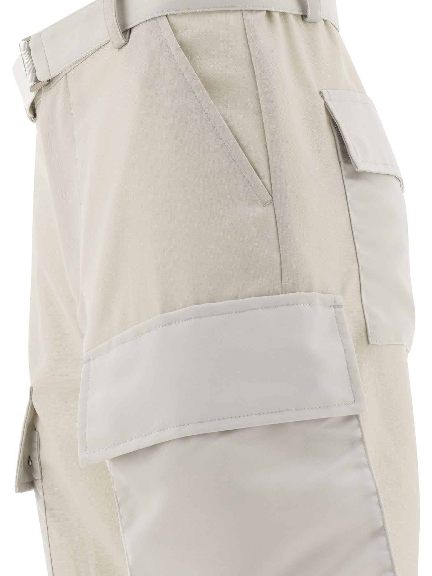 Sacai Women Belted Cargo Trousers - 4