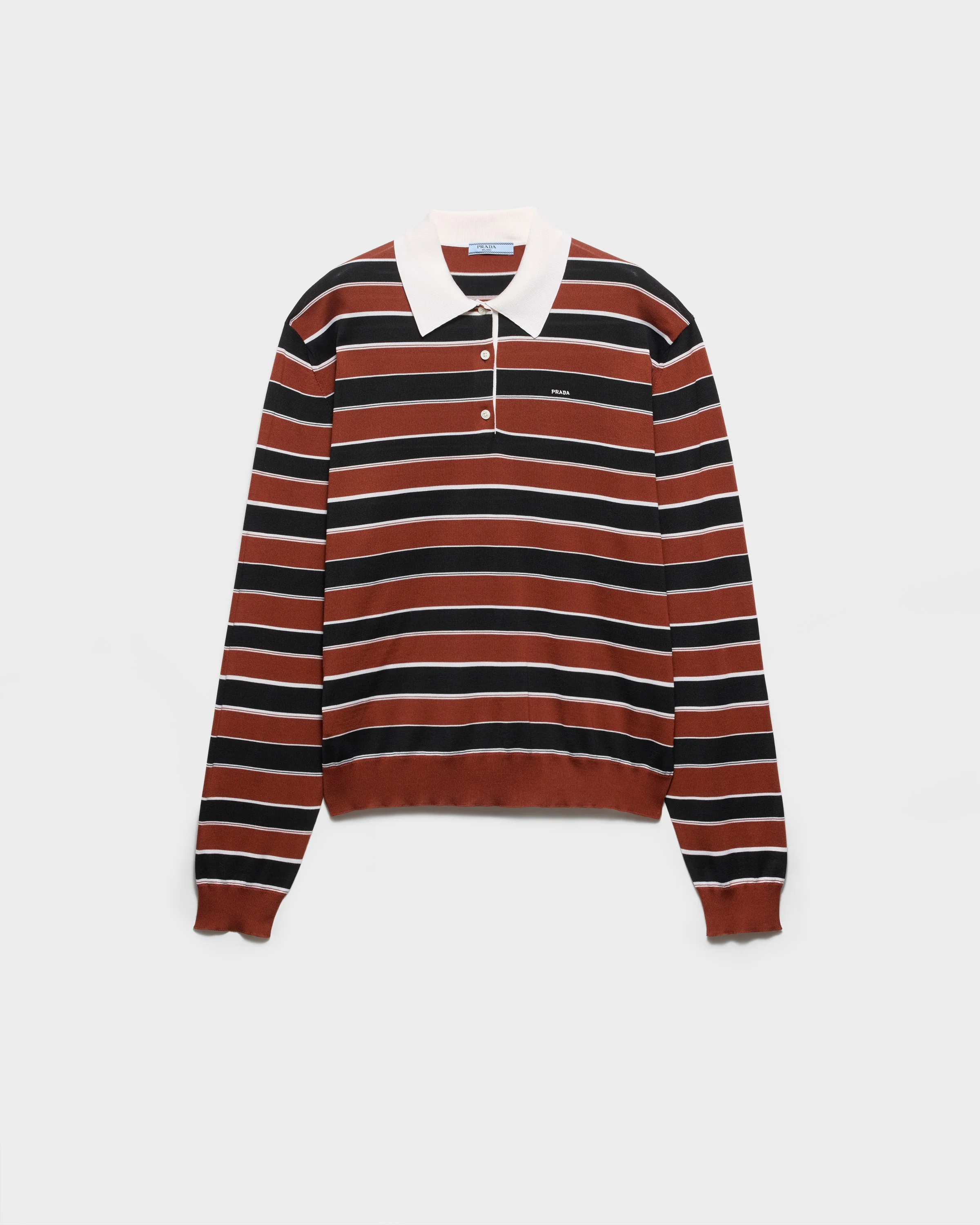 Striped silk polo shirt - 1
