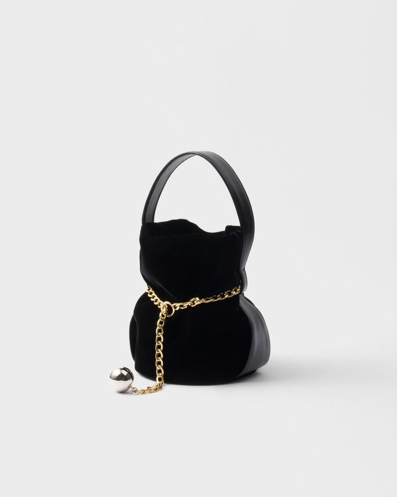 Prada Petit Sac Noir mini velvet and nappa leather bucket bag 3