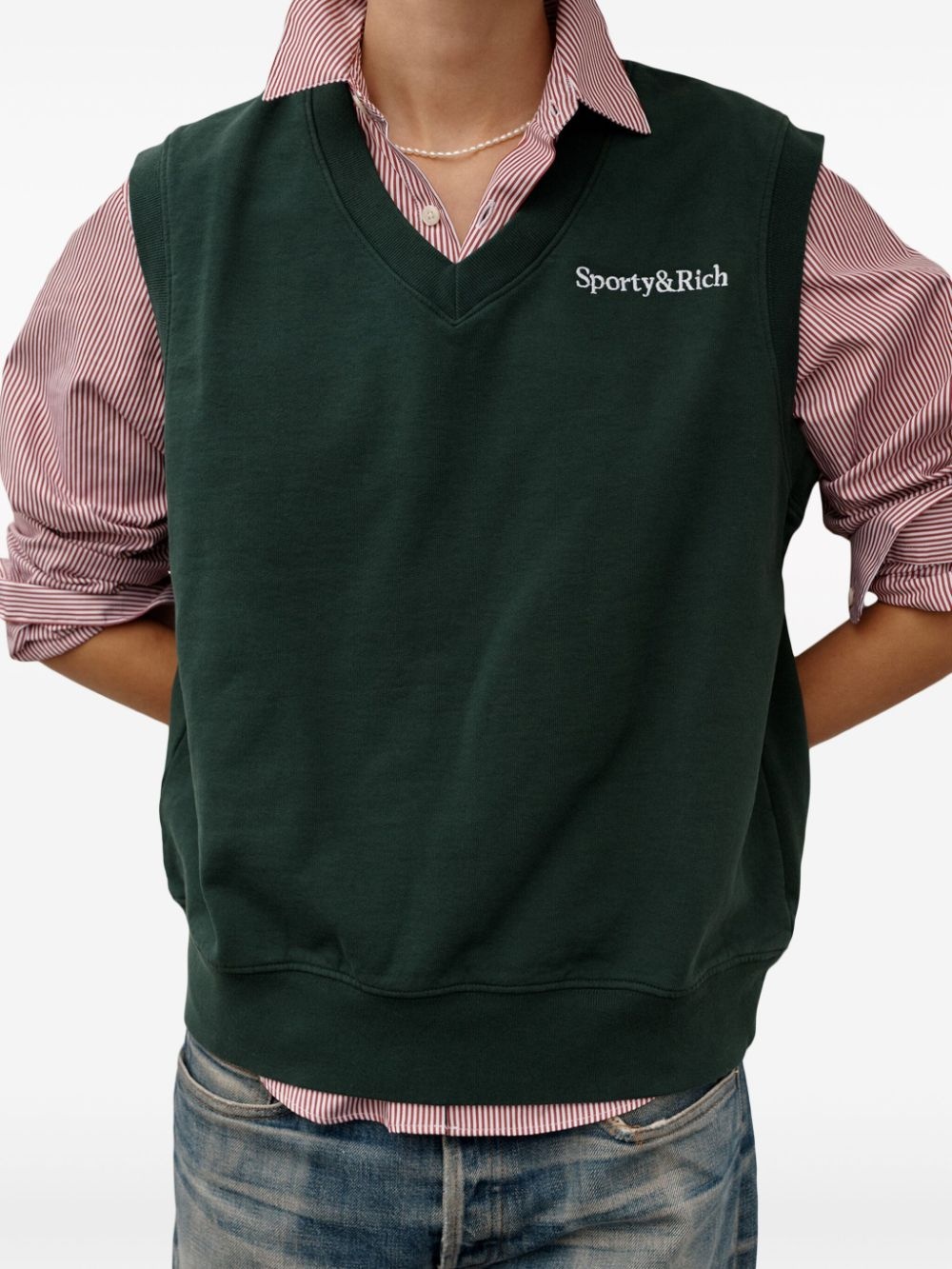 Utility logo-embroidered striped shirt - 4