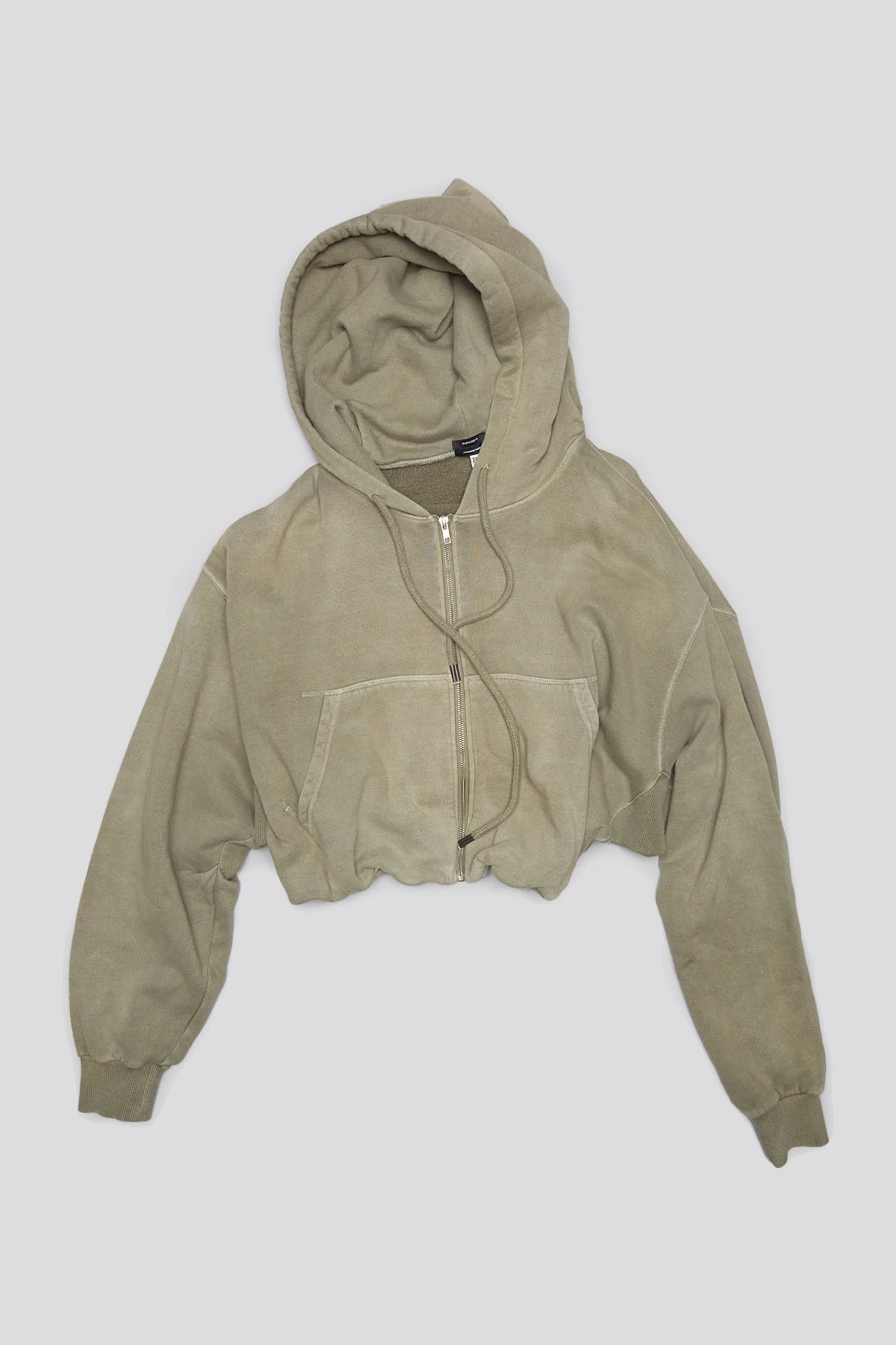 BALLOON ZIP-UP HOODIE - FADED OLIVE - 1