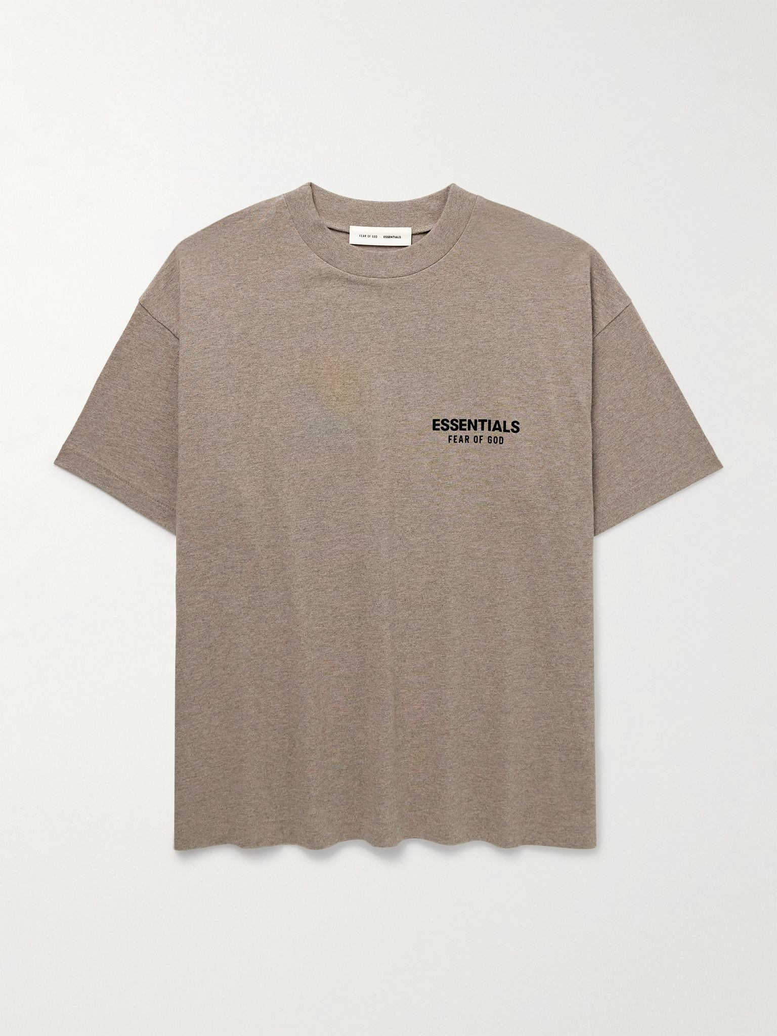 Logo-Appliquéd Cotton-Jersey T-Shirt Taupe - 1