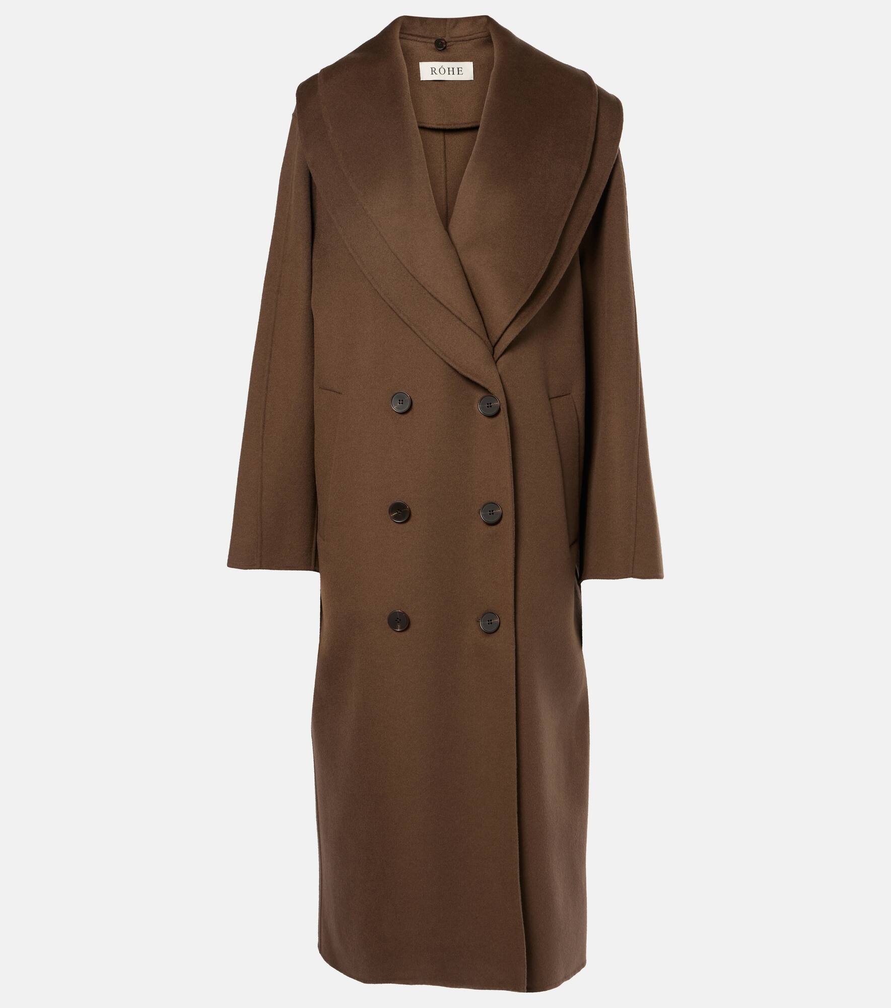 Scarf-detail wool coat - 1