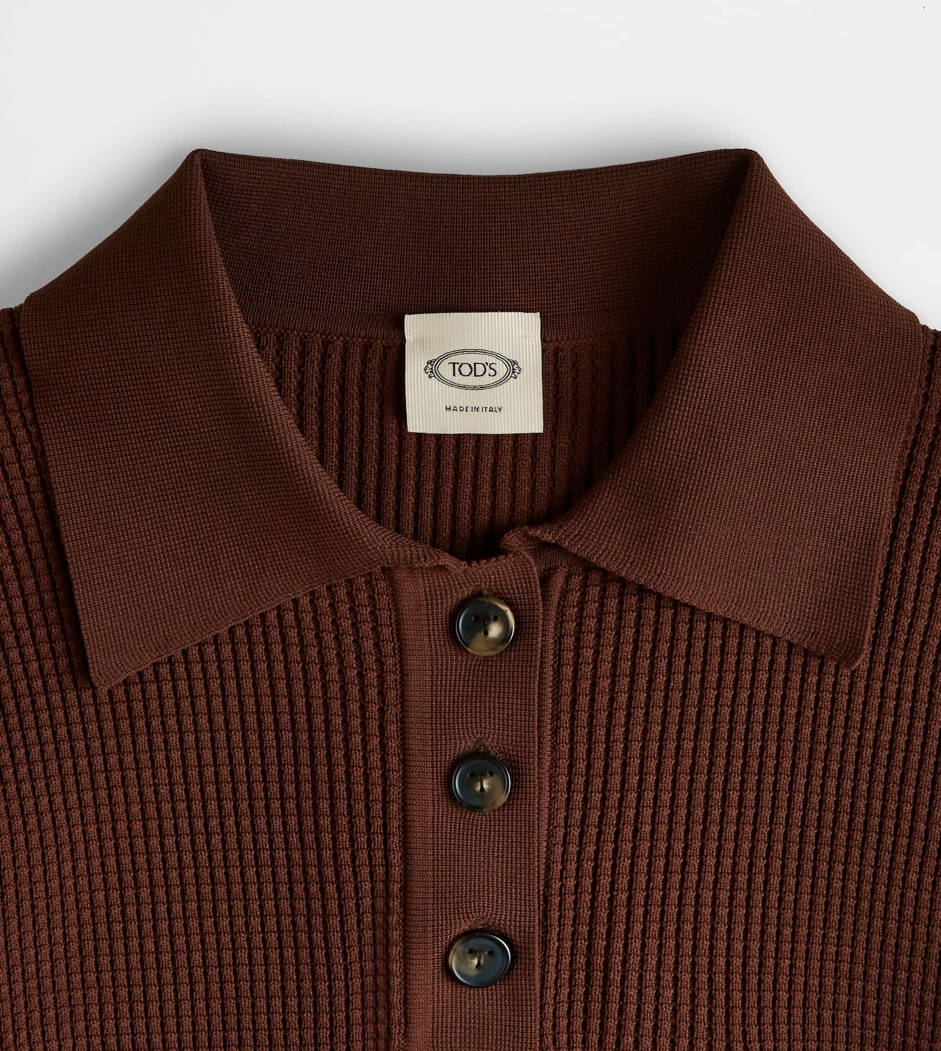 POLO SHIRT IN KNIT - BROWN - 10