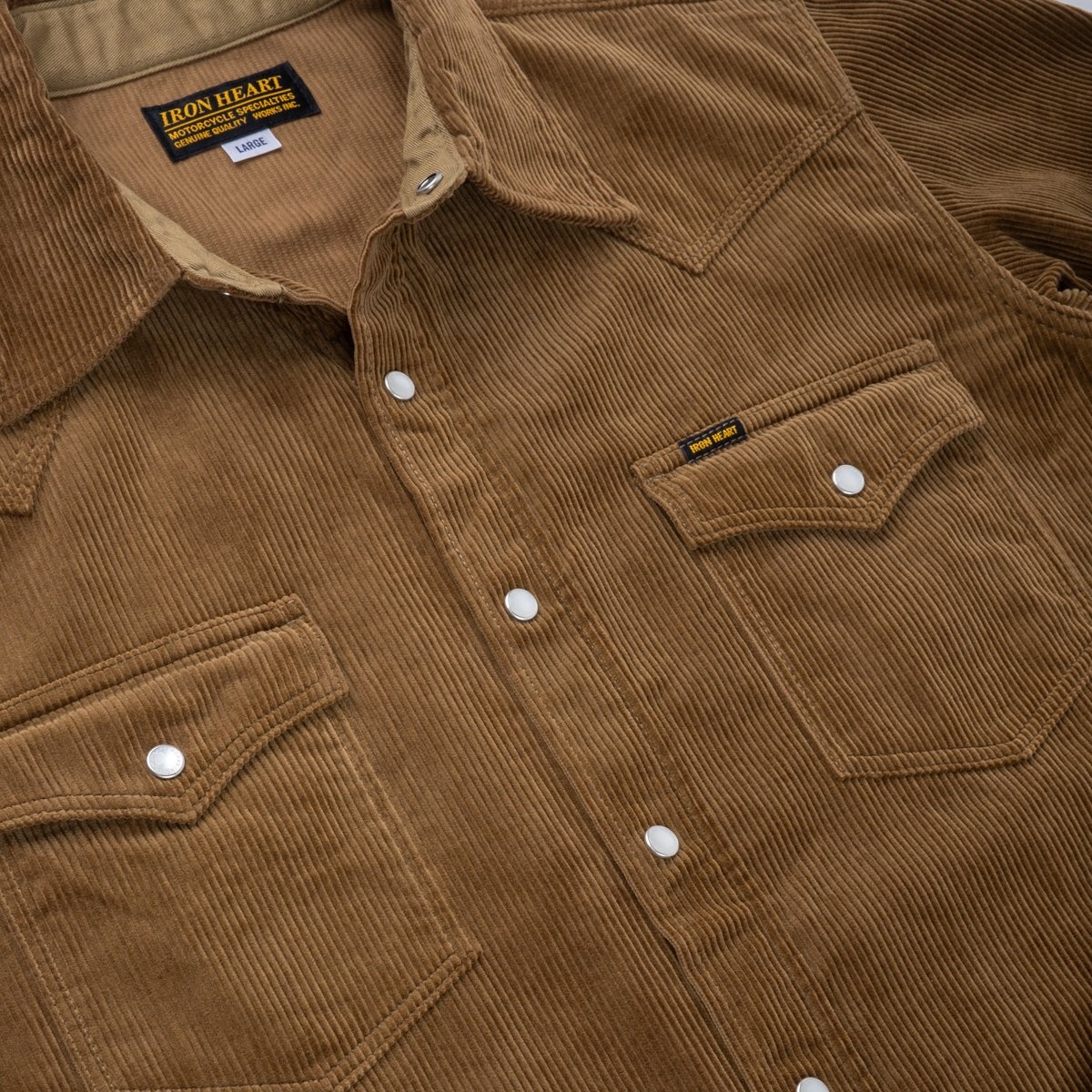 IHSH-398-CAM 11oz Corduroy Western Shirt - Camel - 8