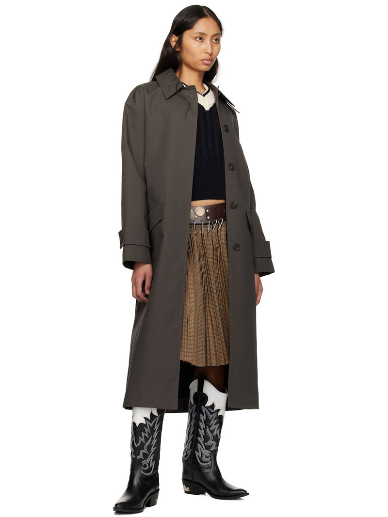 TOGA PULLA Black & White Hard Leather Tall Boots outlook