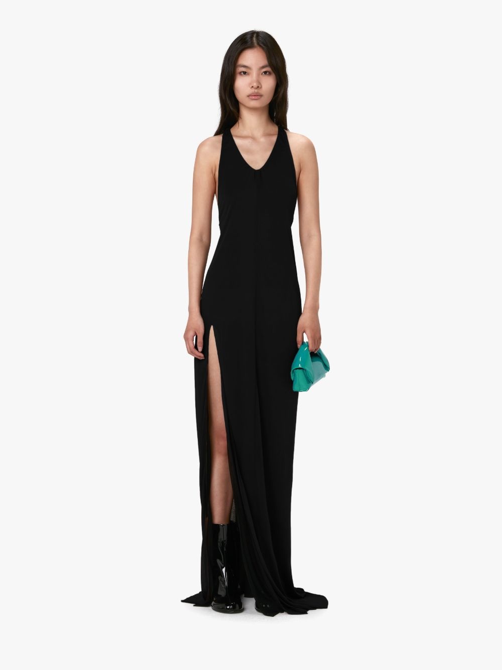 HALTERNECK SLIT DRESS - 2