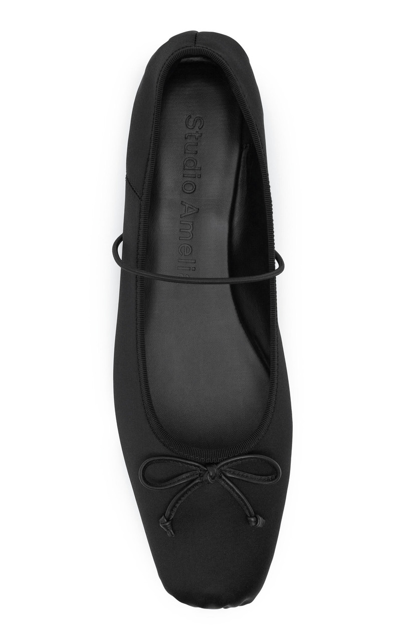 Studio Amelia Mignon Satin Ballet Flats black outlook