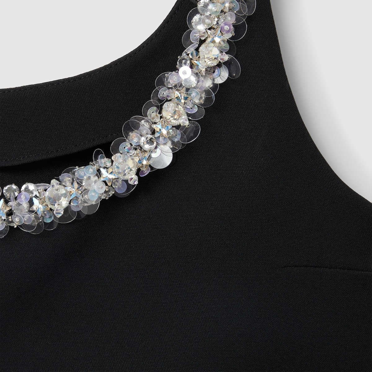 Embroidered wool silk crêpe top - 7
