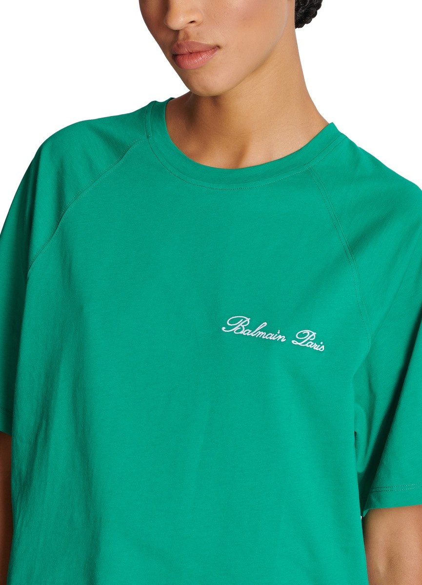 Balmain Cropped Signature T-Shirt - 4