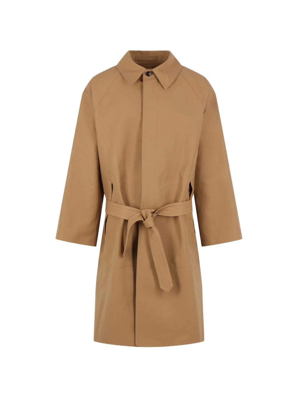 buttoned belted coat - 1