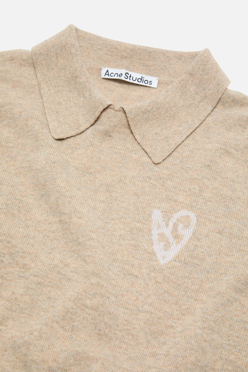 Yak wool polo sweater - Oat beige 5
