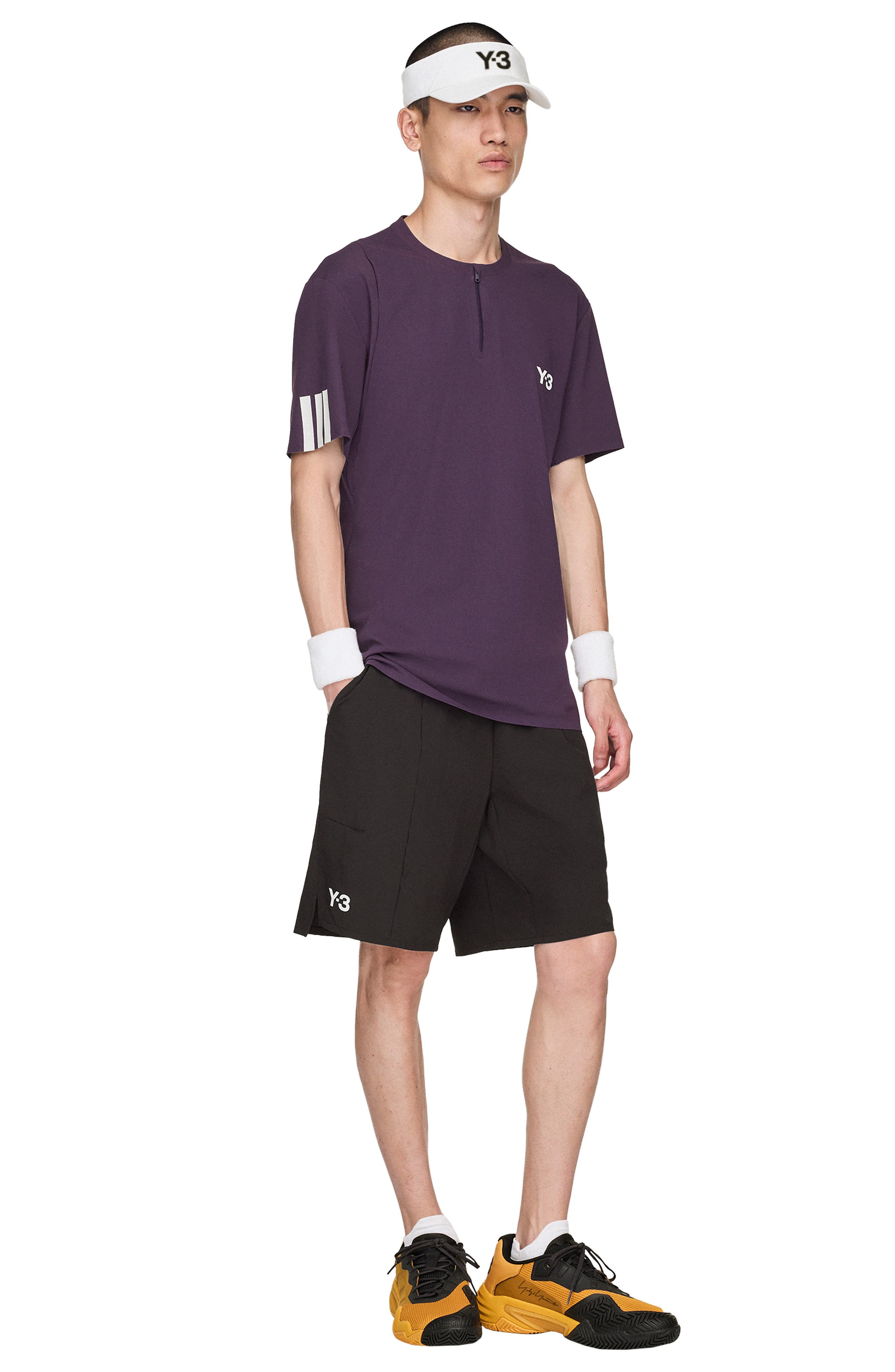 adidas Y-3 Zip T-Shirt in Aurora Plum at Nordstrom - 7