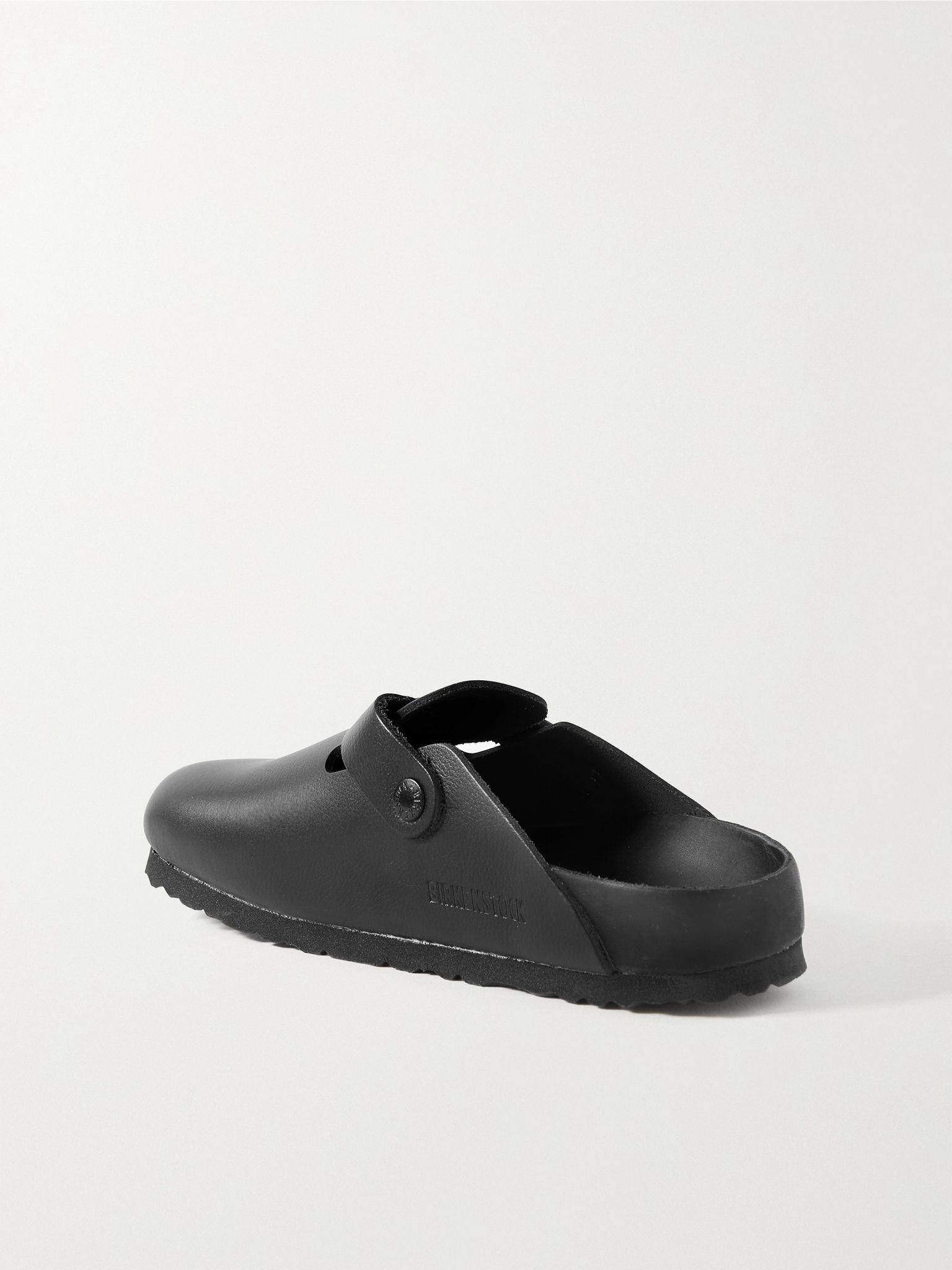 Boston suede-trimmed leather clogs Black - 3