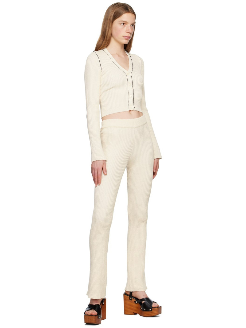 AMI Paris Off-White Rib Lounge Pants outlook