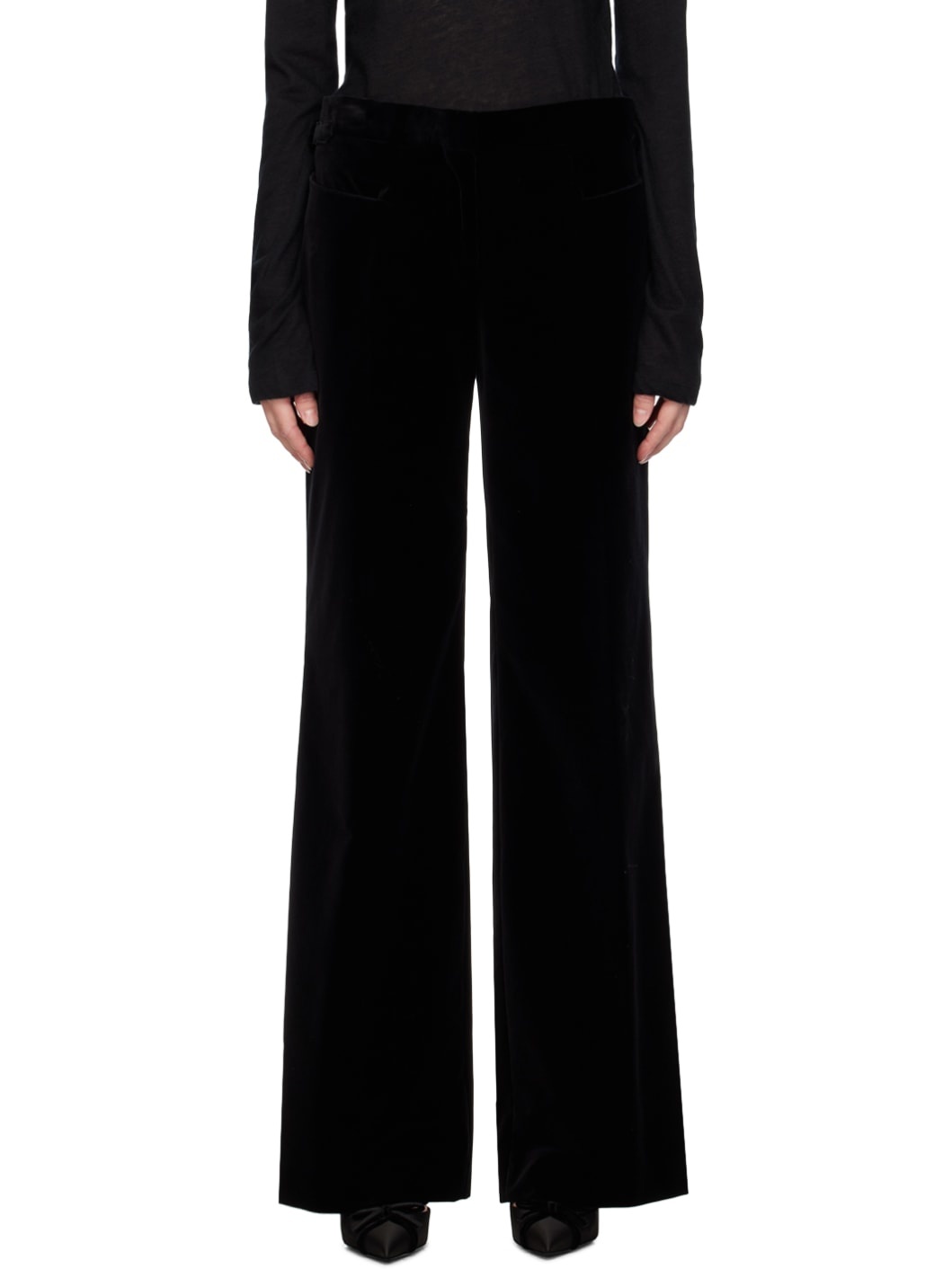 Black Wide-Leg Trousers - 1