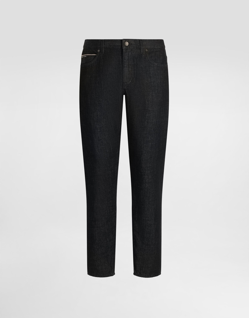 Regular-fit cotton jeans with tag 1