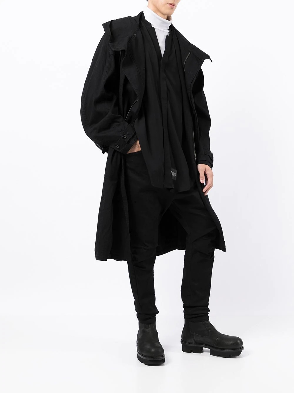 draped parka coat - 2