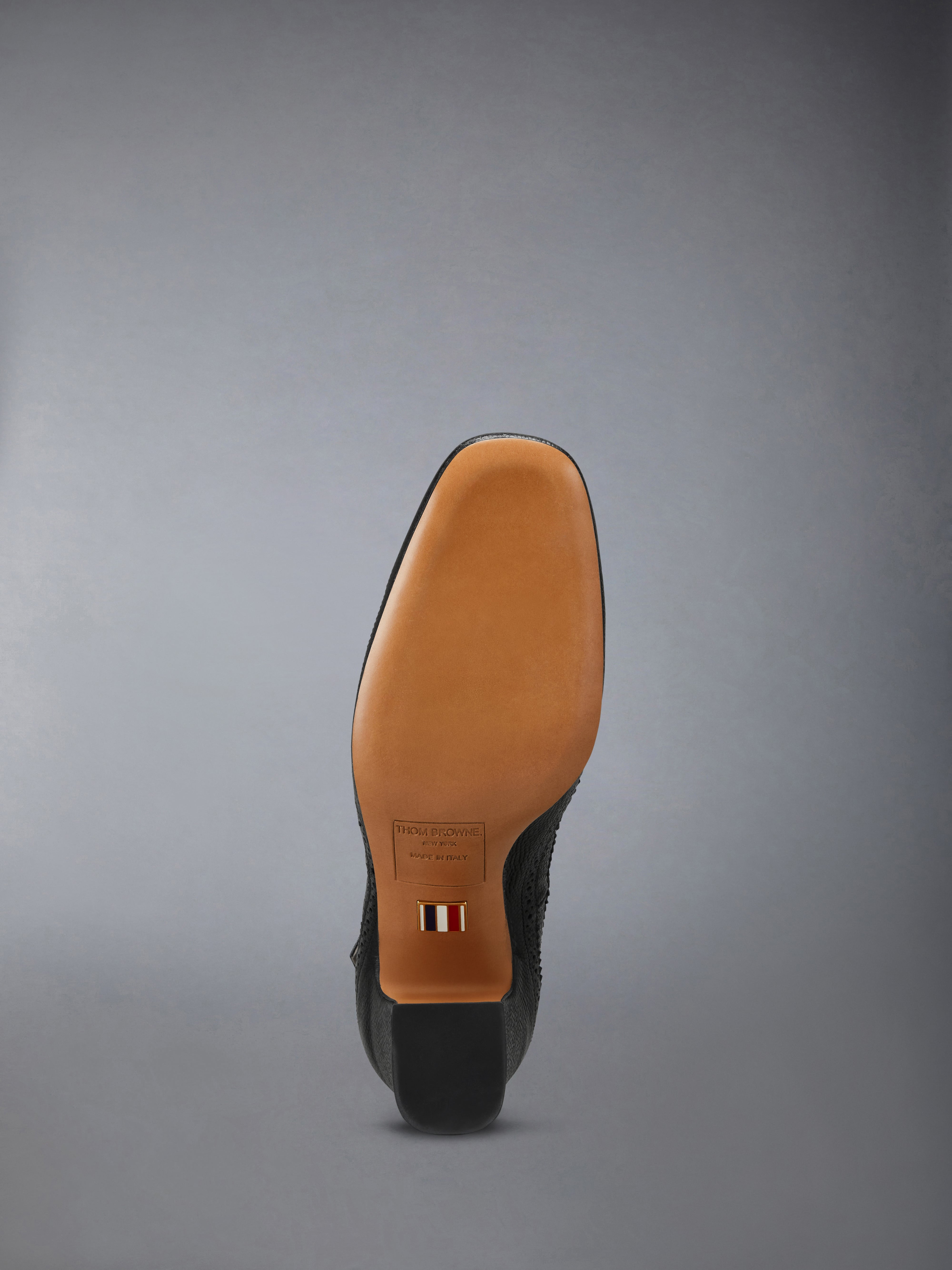 PEBBLE GRAIN 75MM BLOCK HEEL CRISS CROSS BROGUE THOM JOHN - 5