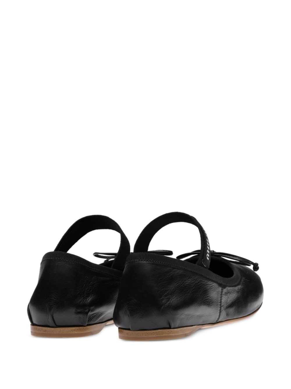 logo-patch ballerina shoes - 3