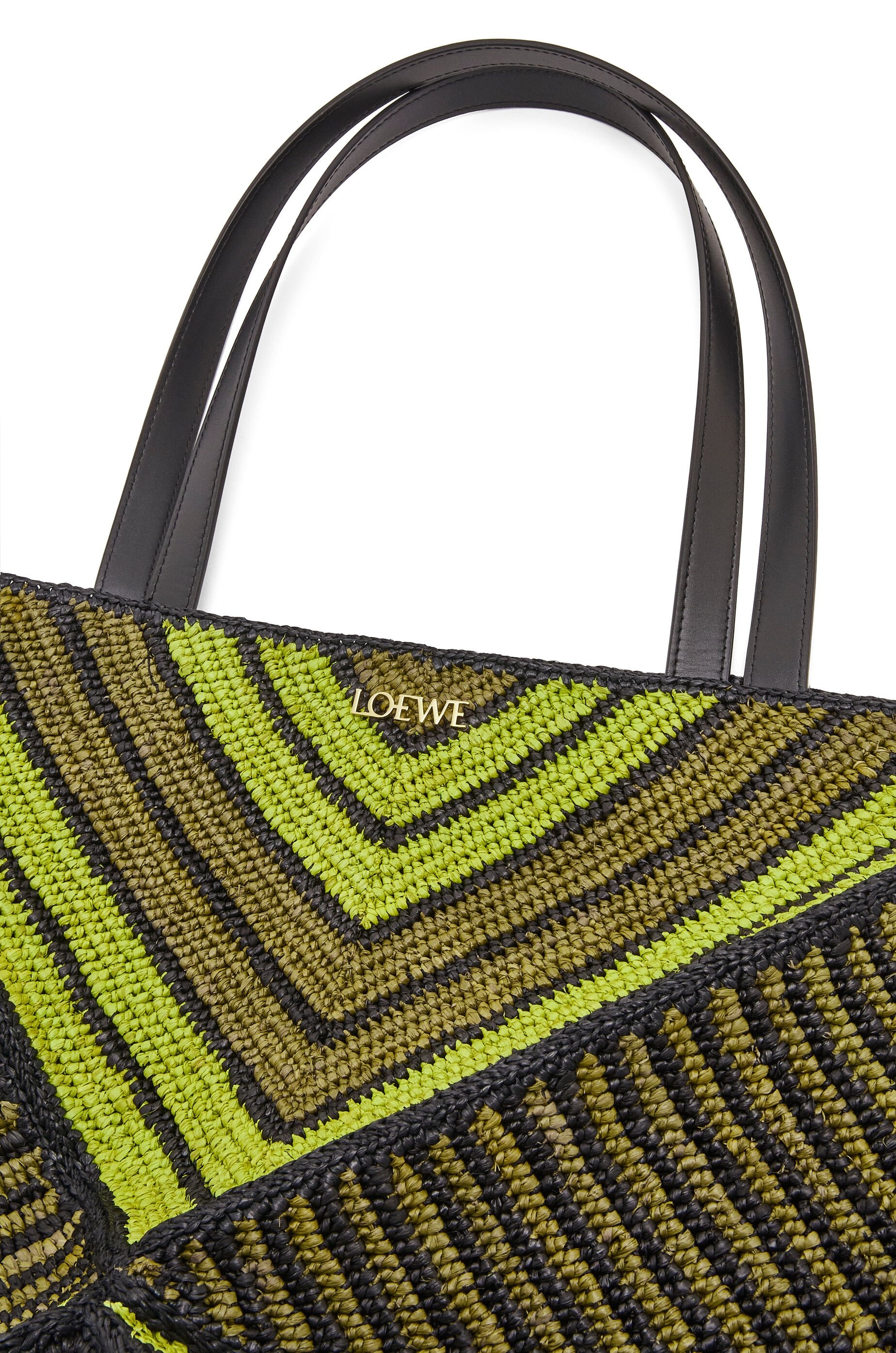 XL Puzzle Fold Tote in raffia - 10