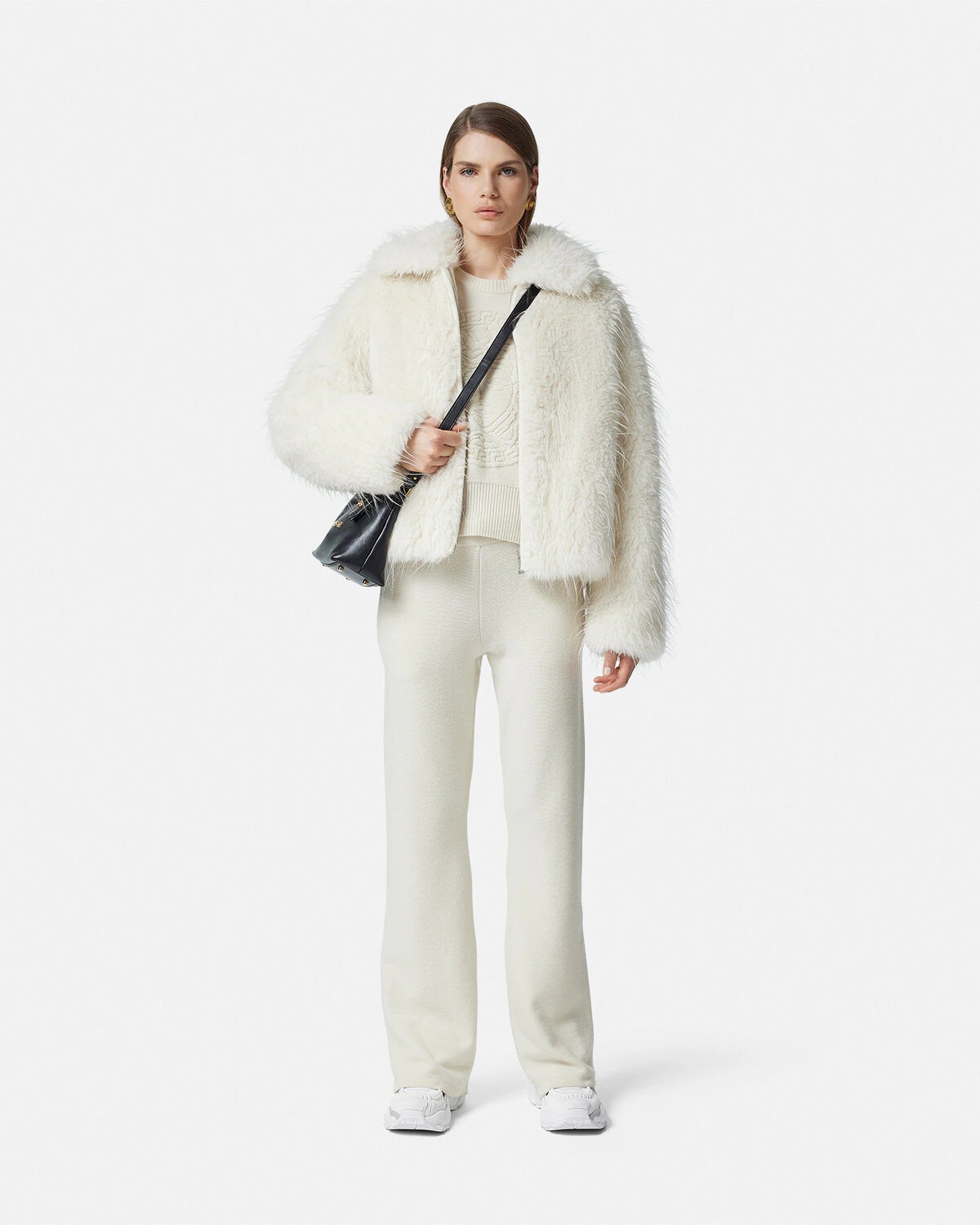 Alpaca-Wool Faux-Fur Bomber Jacket - 2