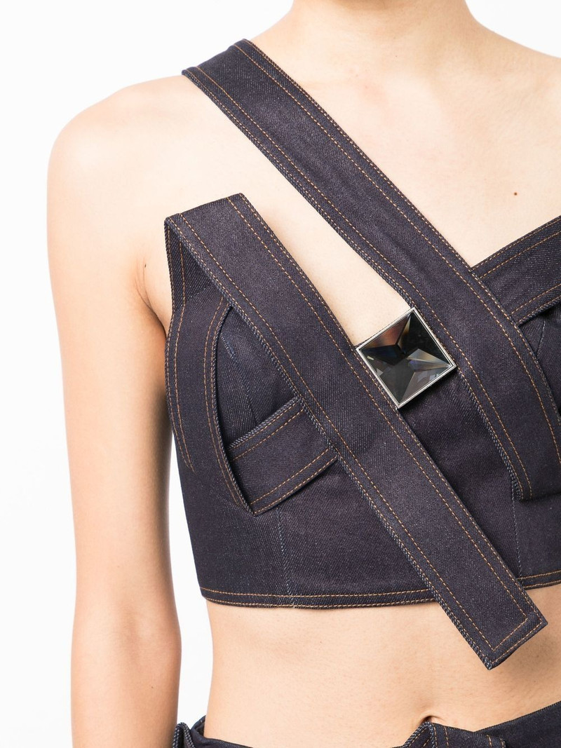 crystal pyramid denim top 5